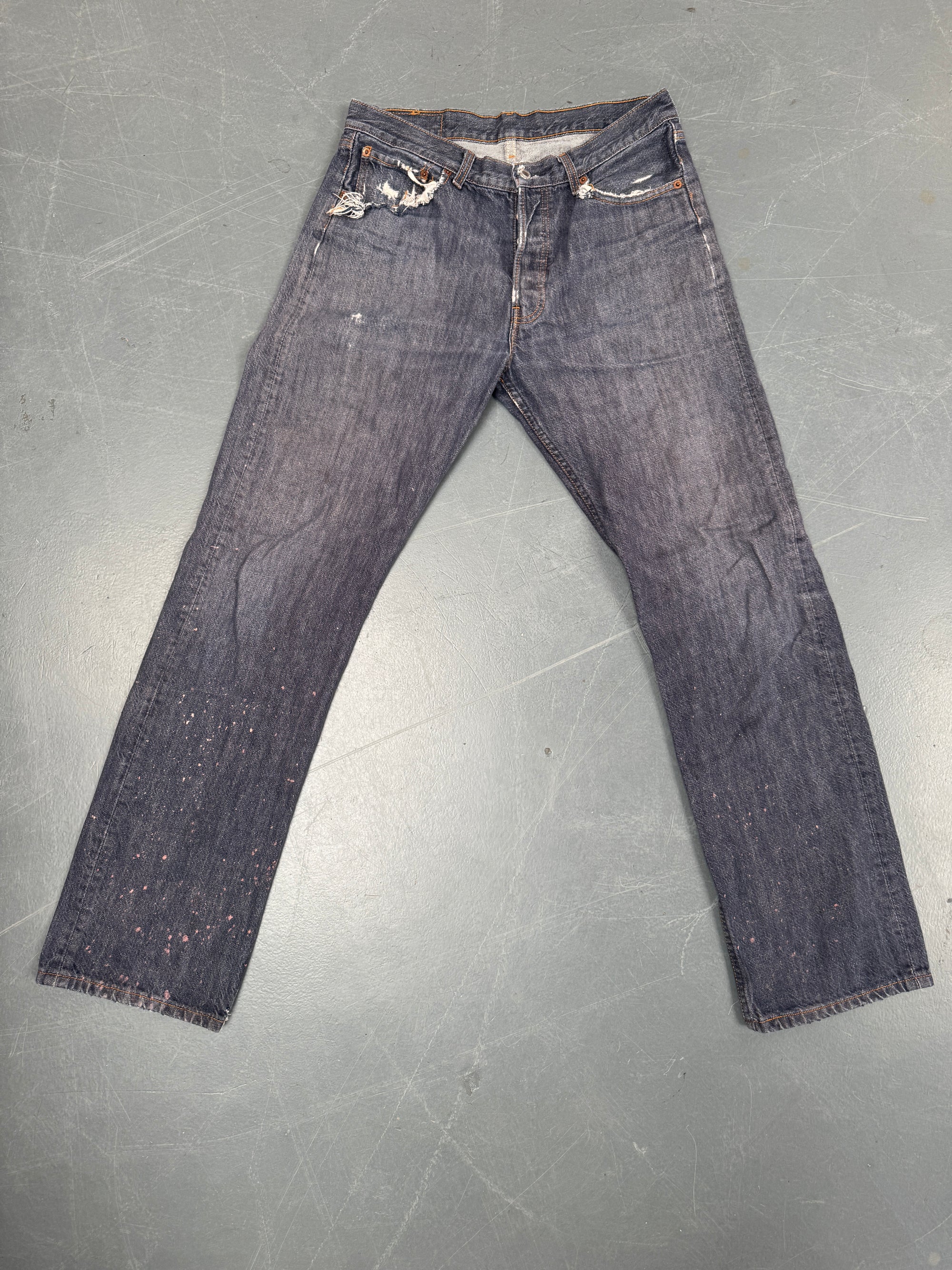 Mens Levis 501 Regular Fit Vintage Jean - W 30 L 33 - Slate Grey SL275