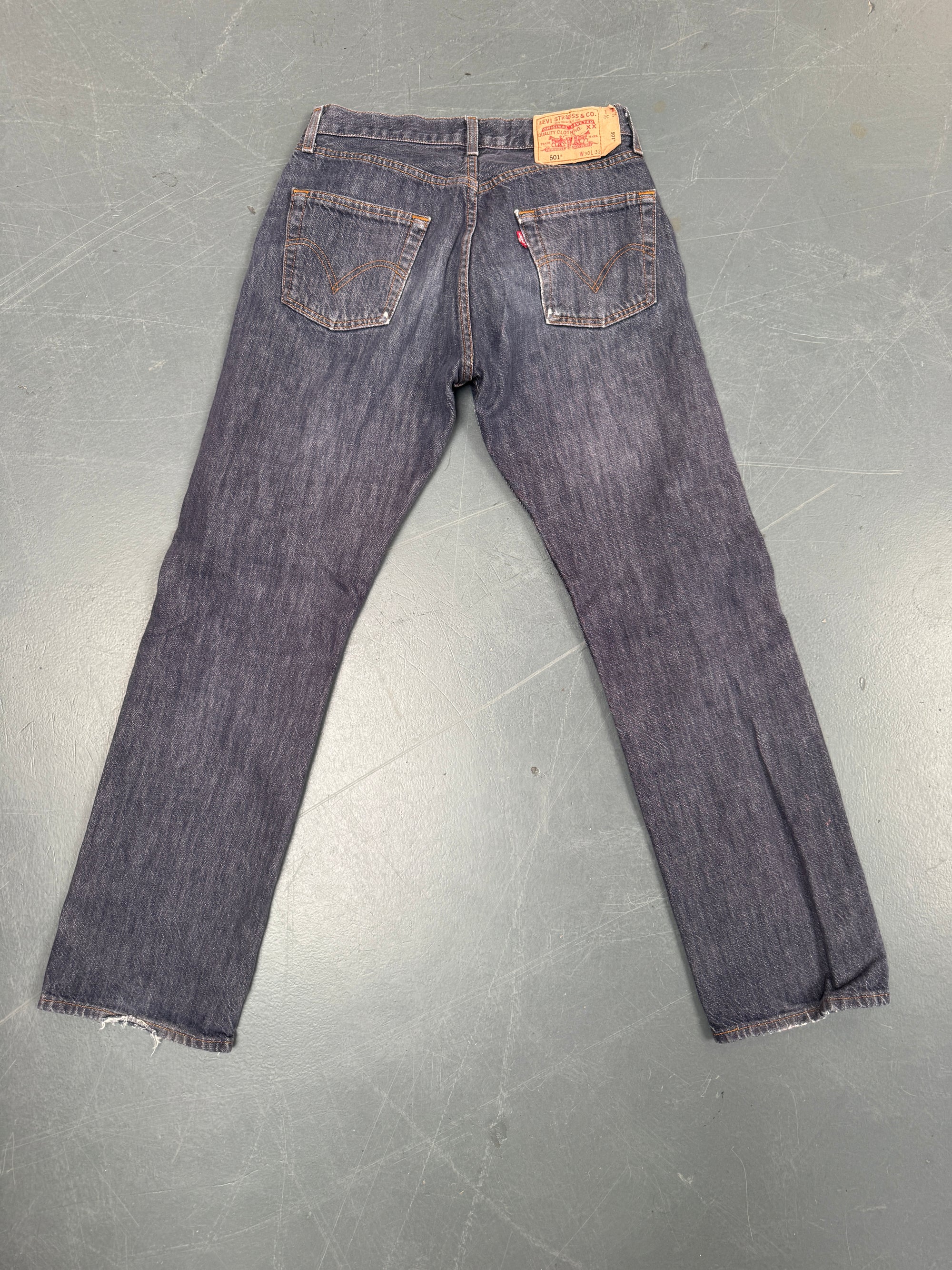 Mens Levis 501 Regular Fit Vintage Jean - W 28 L 30 - Slate Grey SL276