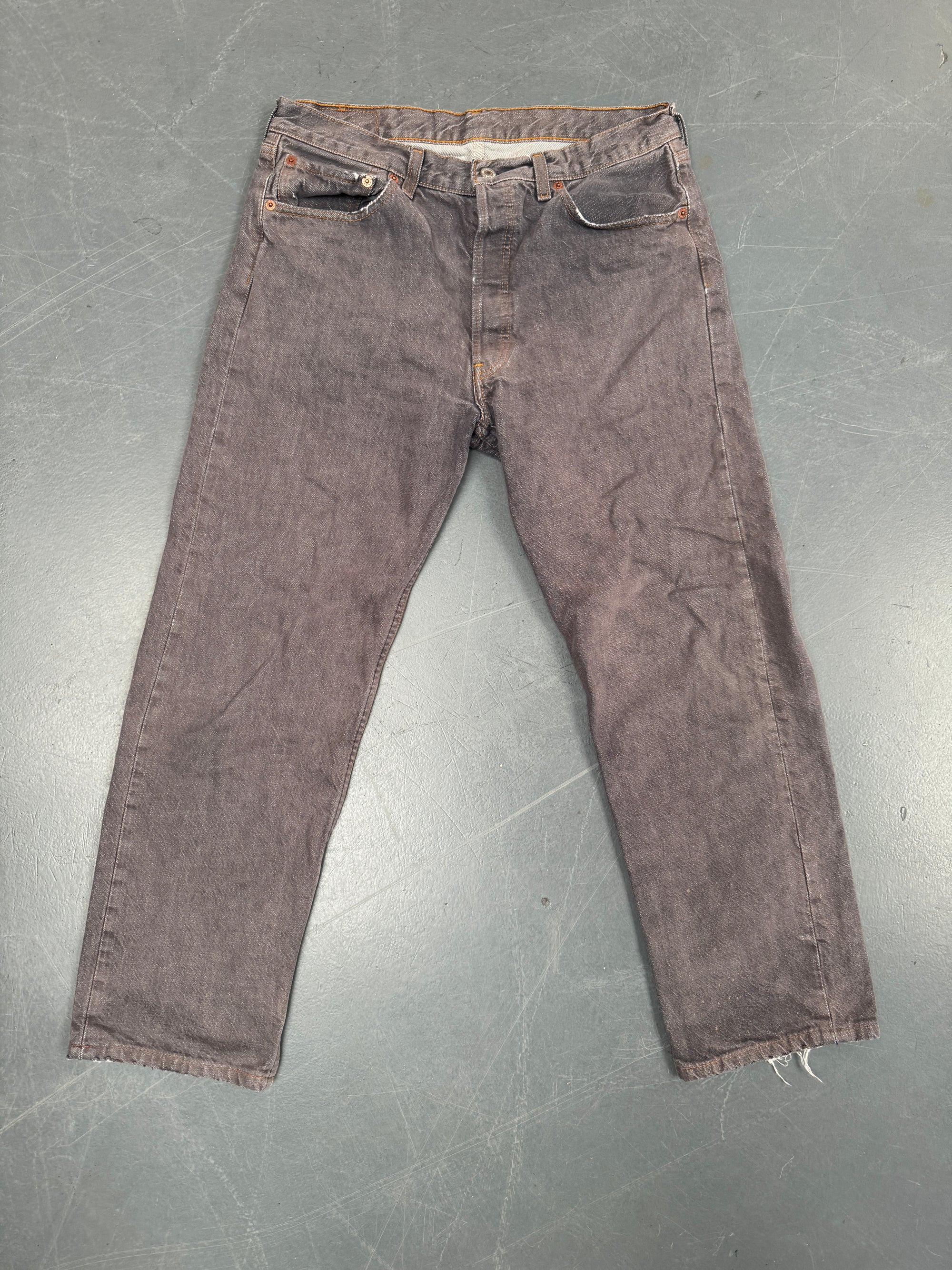 Mens Levis 501 Regular Fit Vintage Jean - W 30 L 27 - Slate Grey SL277