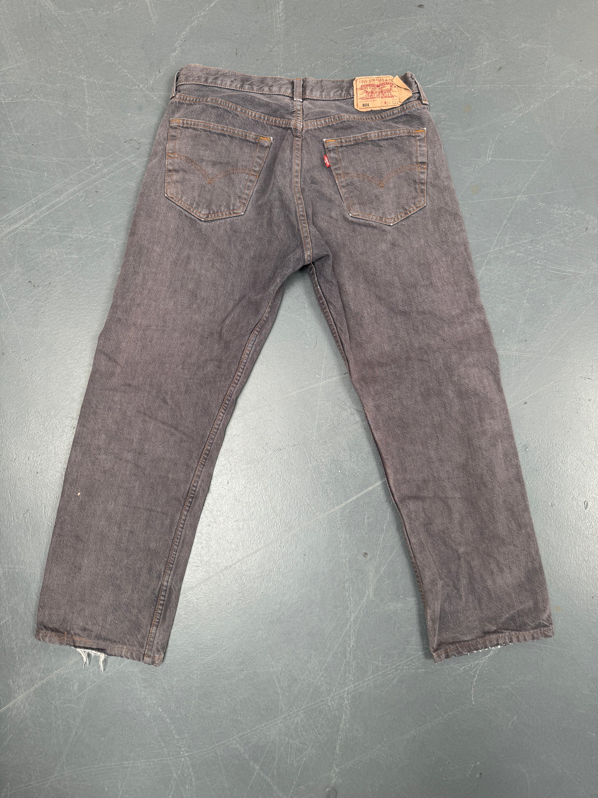 Mens Levis 501 Regular Fit Vintage Jean - W 30 L 27 - Slate Grey SL277