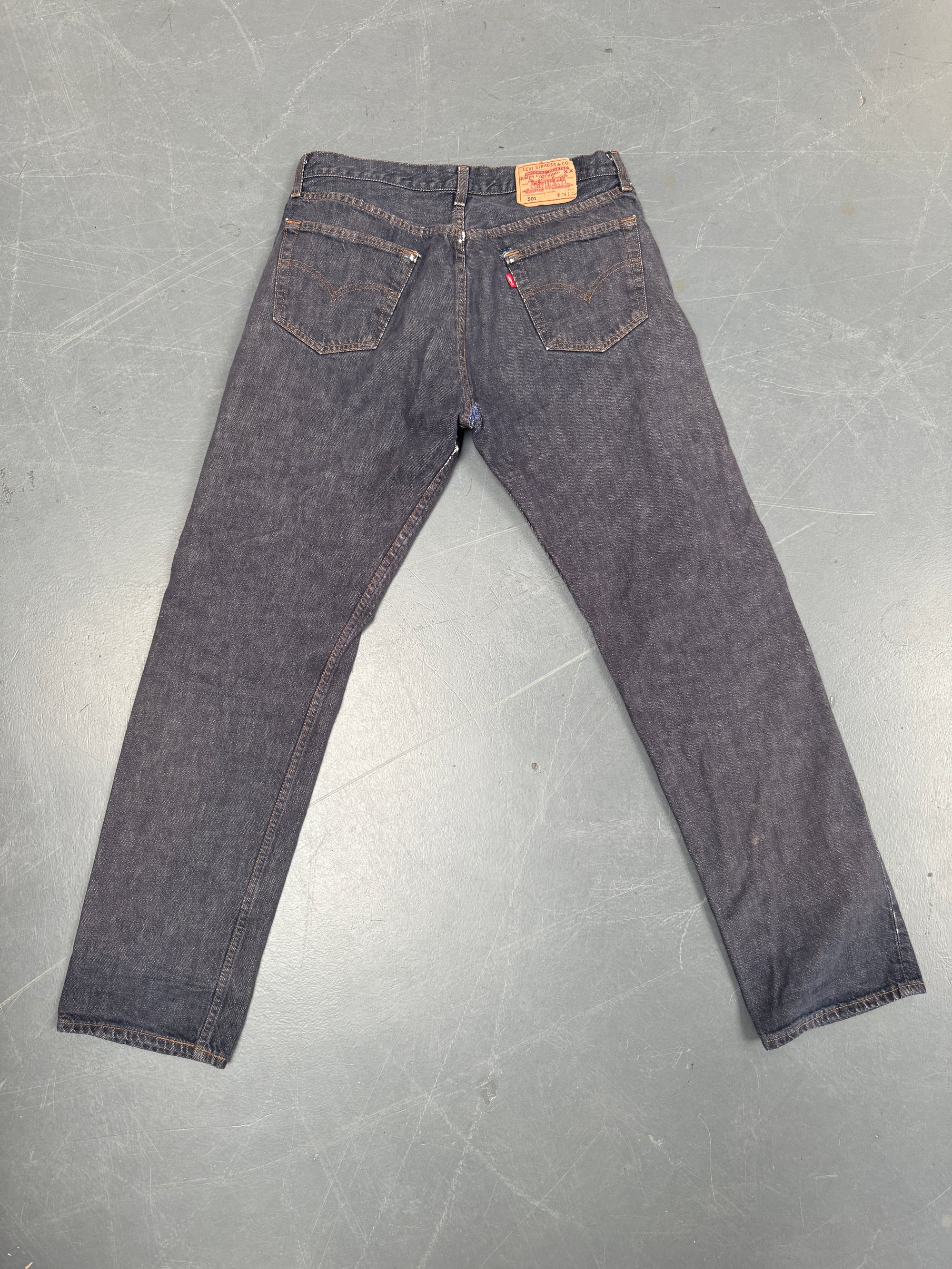 Mens Levis 501 Regular Fit Vintage Jean - W 32 L 32 - Slate Grey SL278