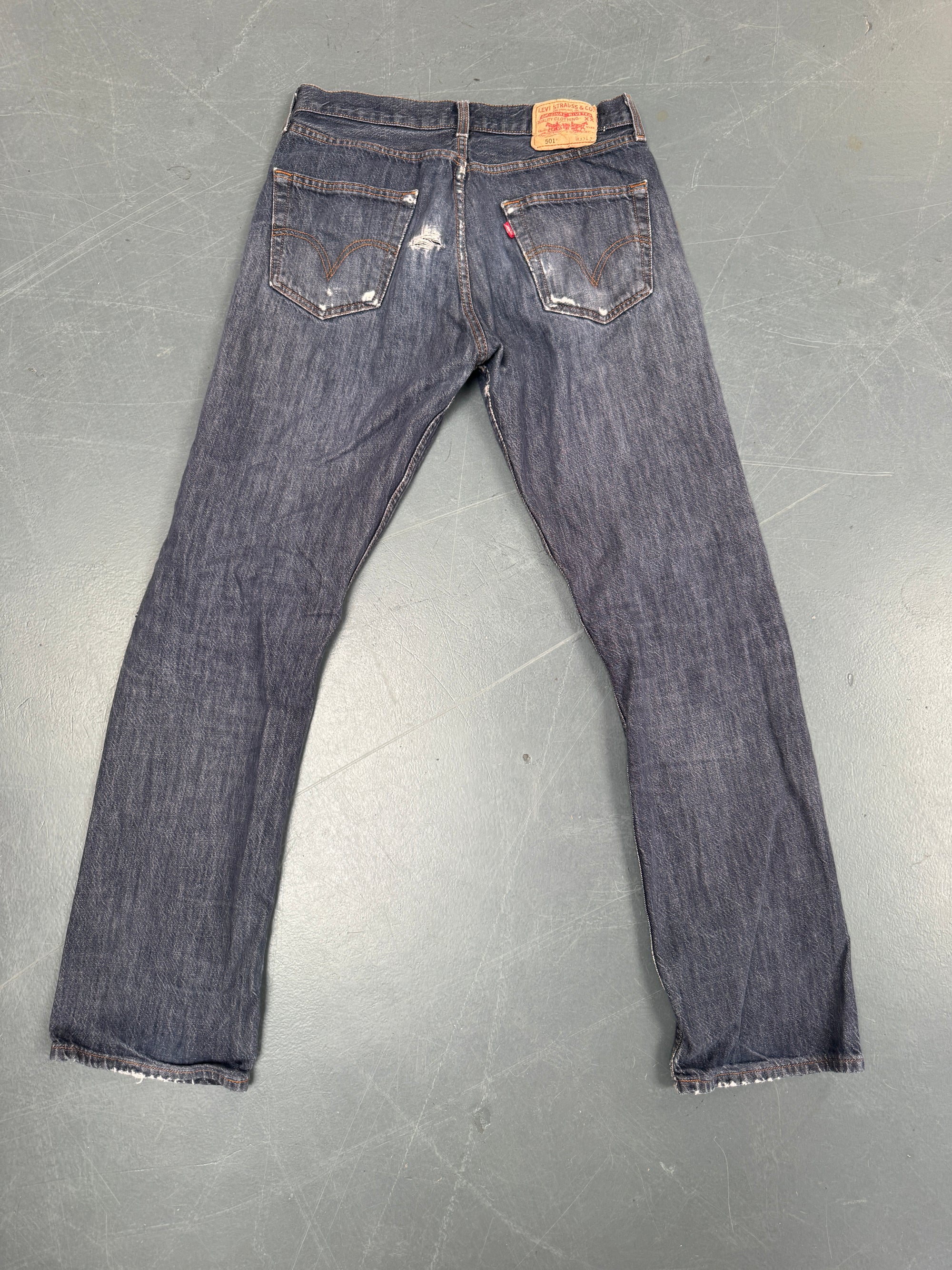 Mens Levis 501 Regular Fit Vintage Jean - W 30 L 33 - Slate Grey SL279