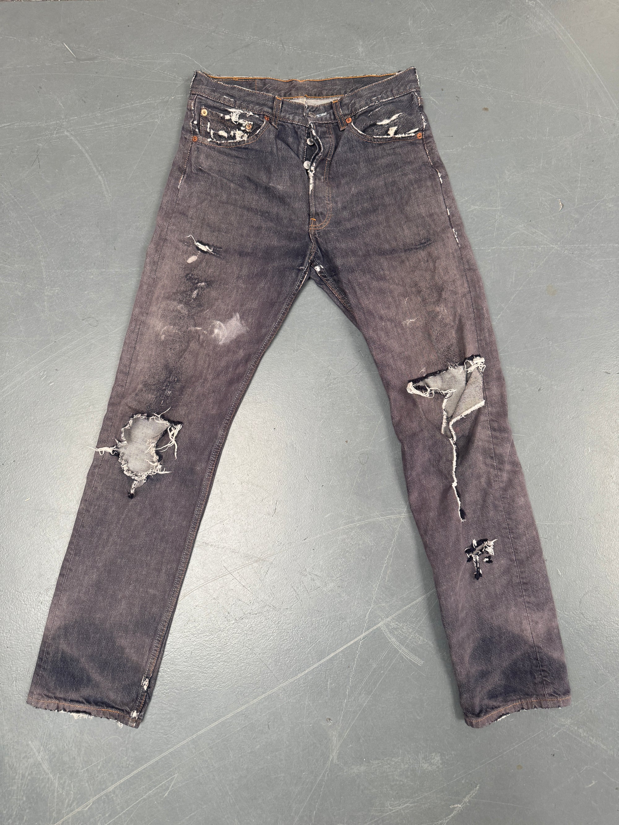 Mens Levis 501 Regular Fit Vintage Jean - W 30 L 32 - Slate Grey