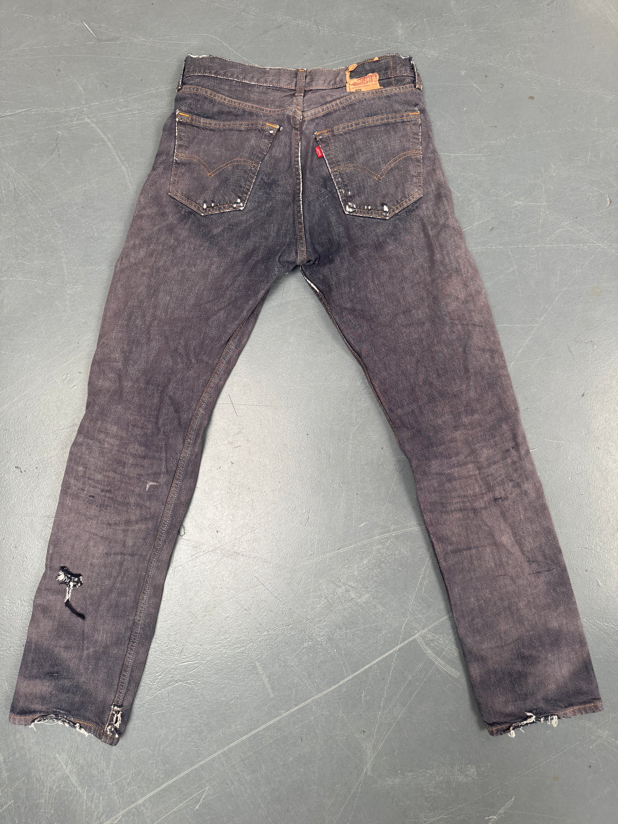 Mens Levis 501 Regular Fit Vintage Jean - W 30 L 32 - Slate Grey
