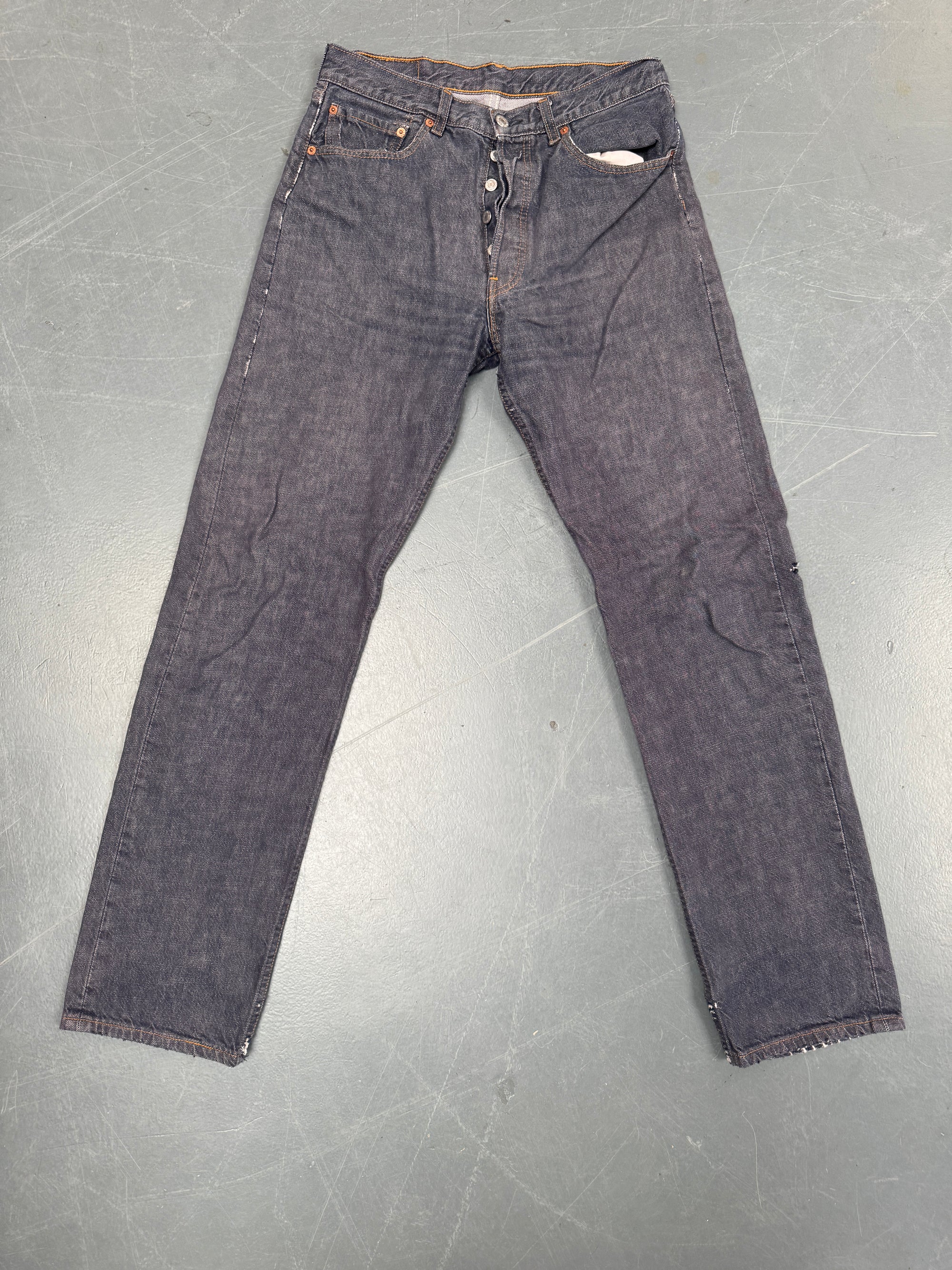 Mens Levis 501 Regular Fit Vintage Jean - W 30 L 32 - Slate Grey SL280