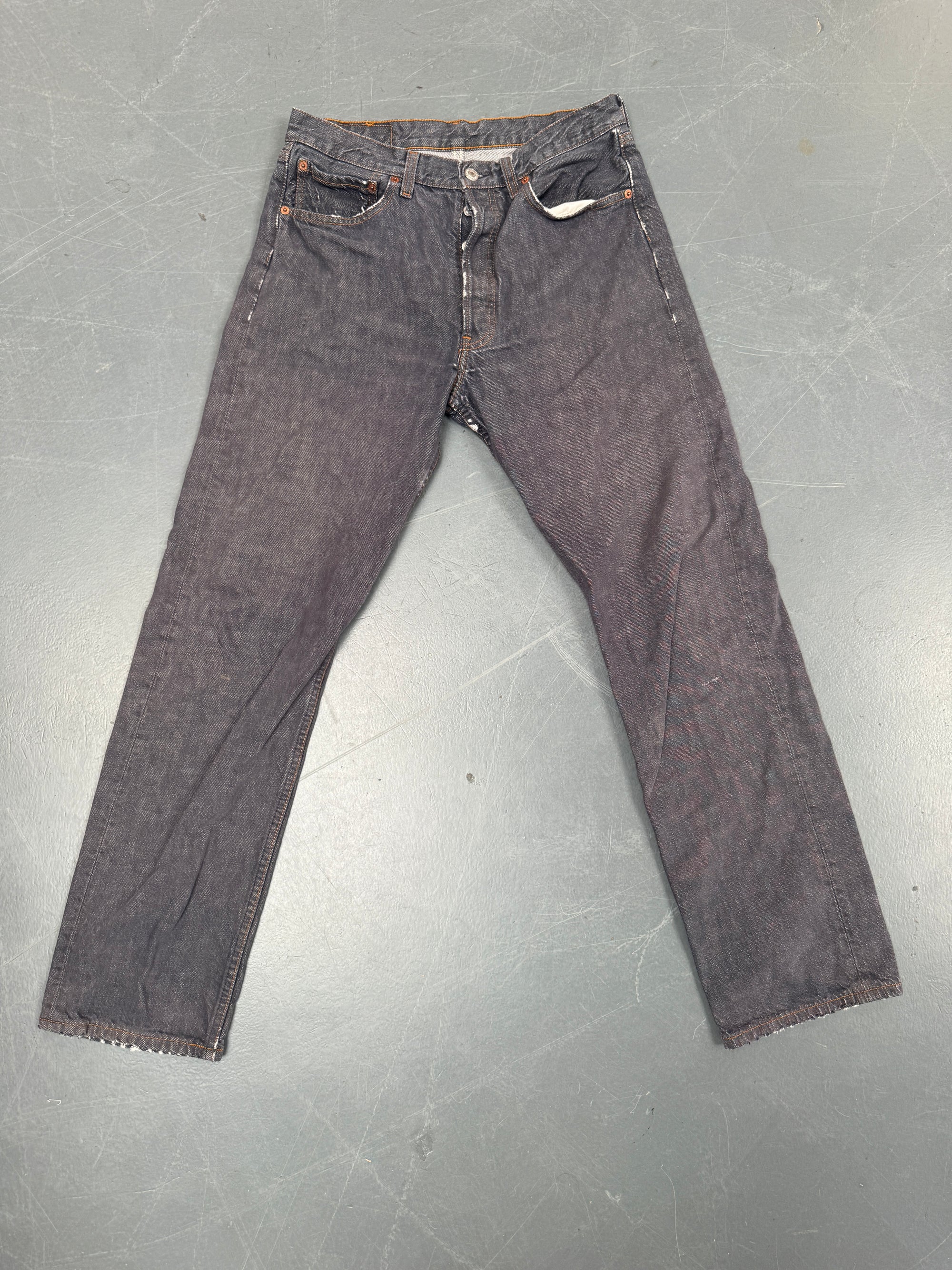 Mens Levis 501 Regular Fit Vintage Jean - W 28 L 30 - Slate Grey SL283