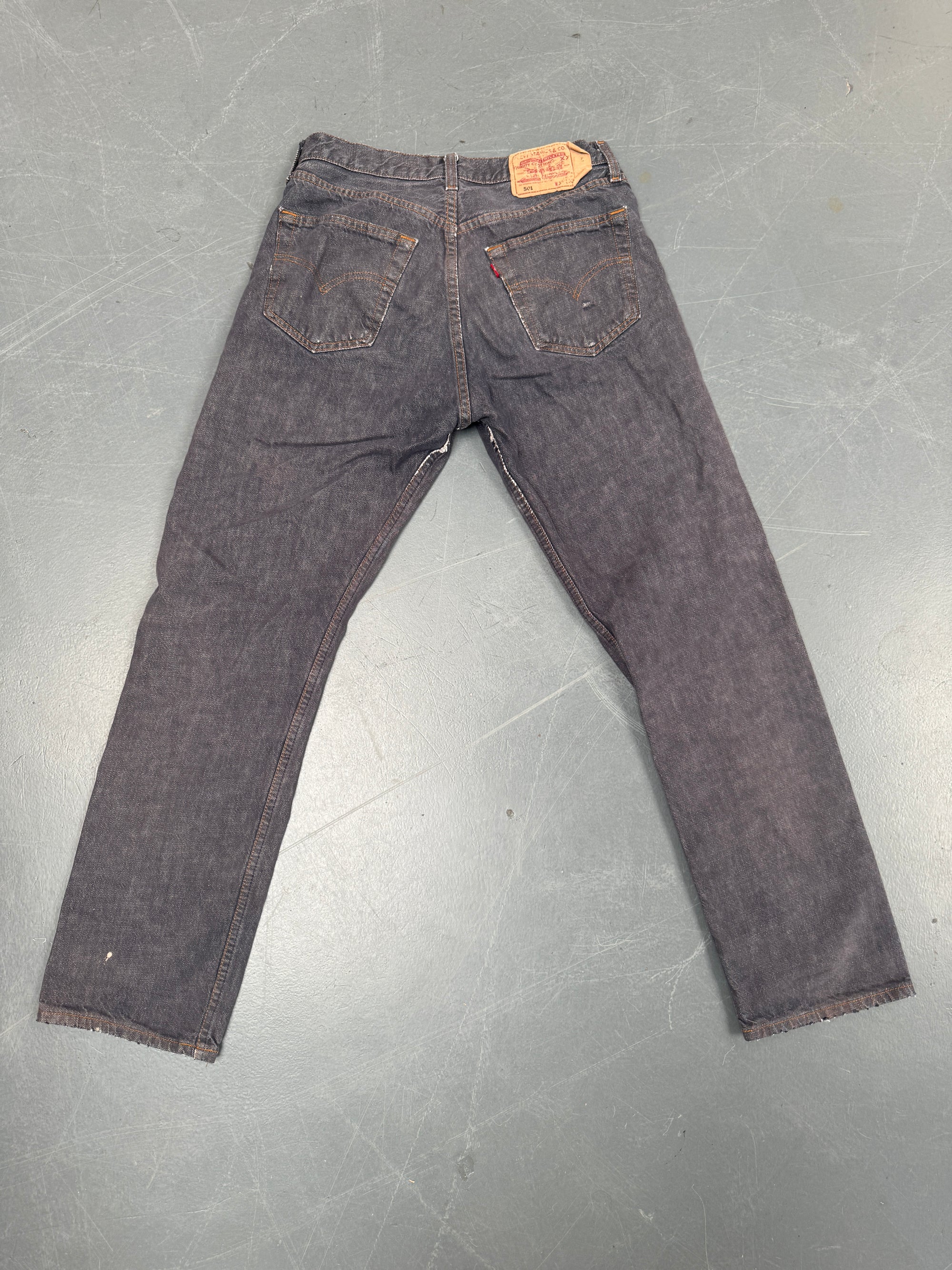 Mens Levis 501 Regular Fit Vintage Jean - W 28 L 30 - Slate Grey SL283