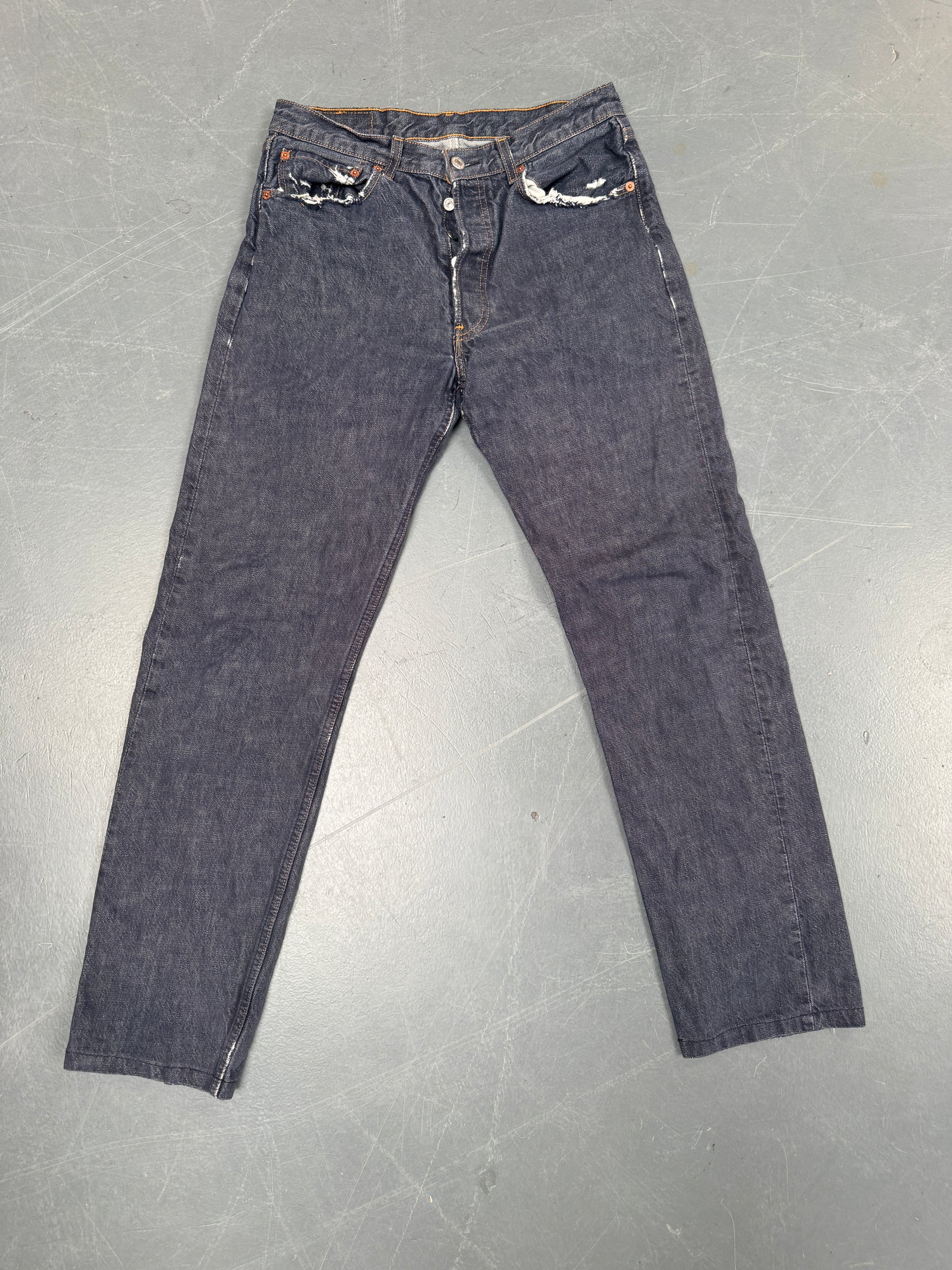 Mens Levis 501 Regular Fit Vintage Jean - W 28 L 31 - Slate Grey SL285