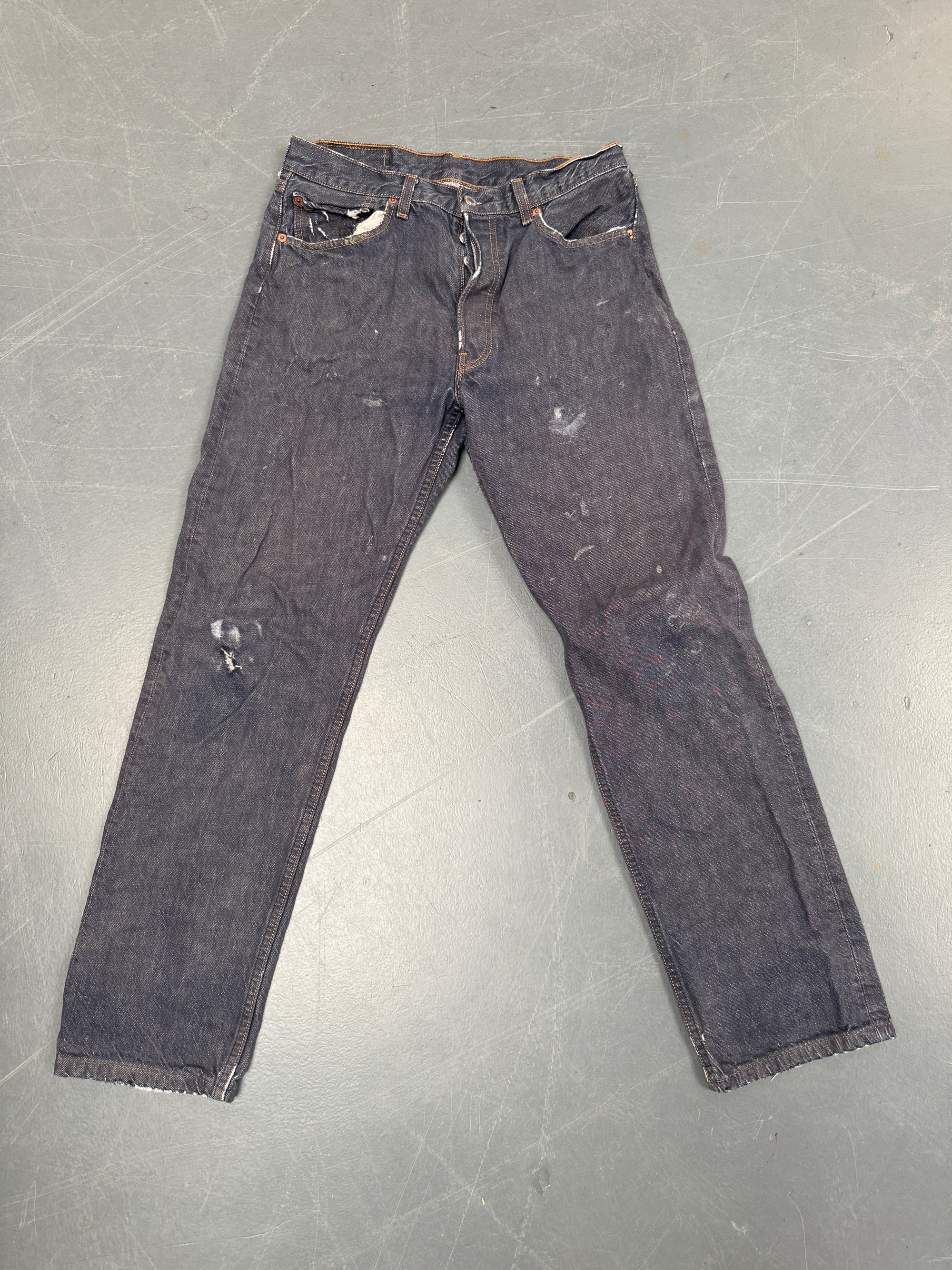 Mens Levis 501 Regular Fit Vintage Jean - W 29 L 29 - Slate Grey SL286