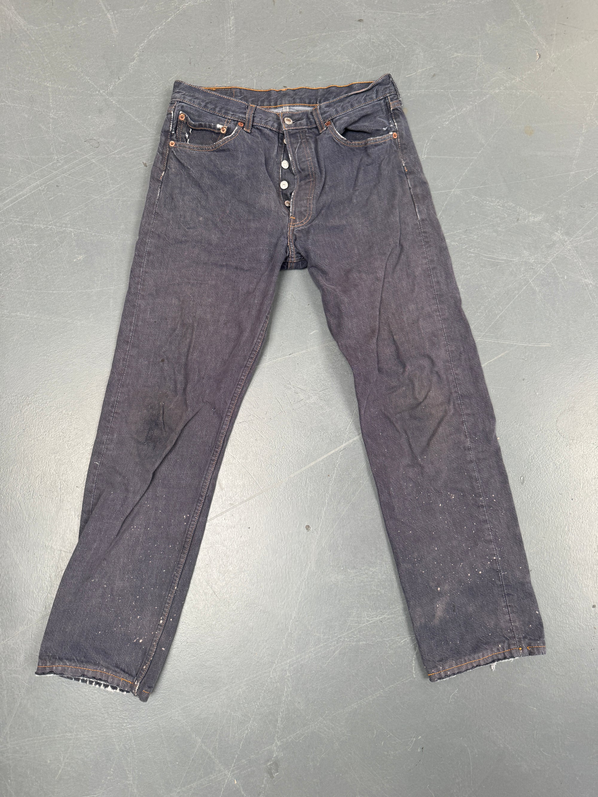 Mens Levis 501 Regular Fit Vintage Jean - W 30 L 30 - Slate Grey SL287