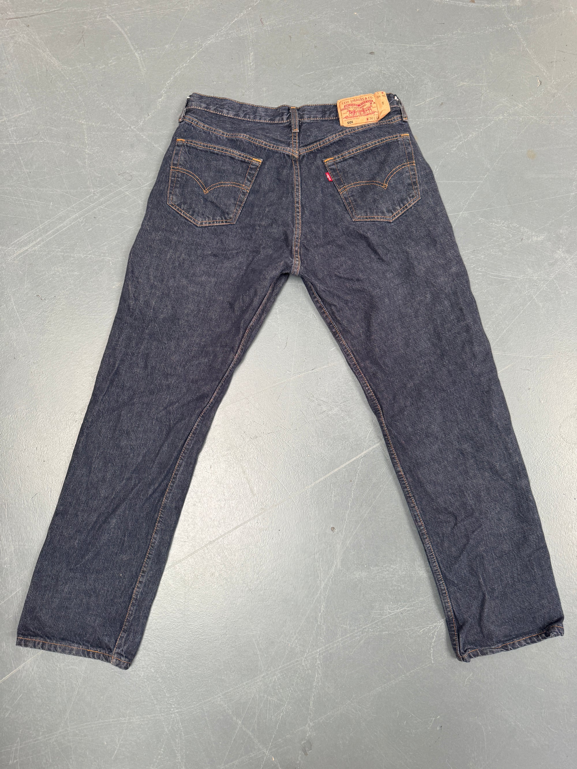Mens Levis 501 Regular Fit Vintage Jean - W 32 L 30 - Slate Grey SL288