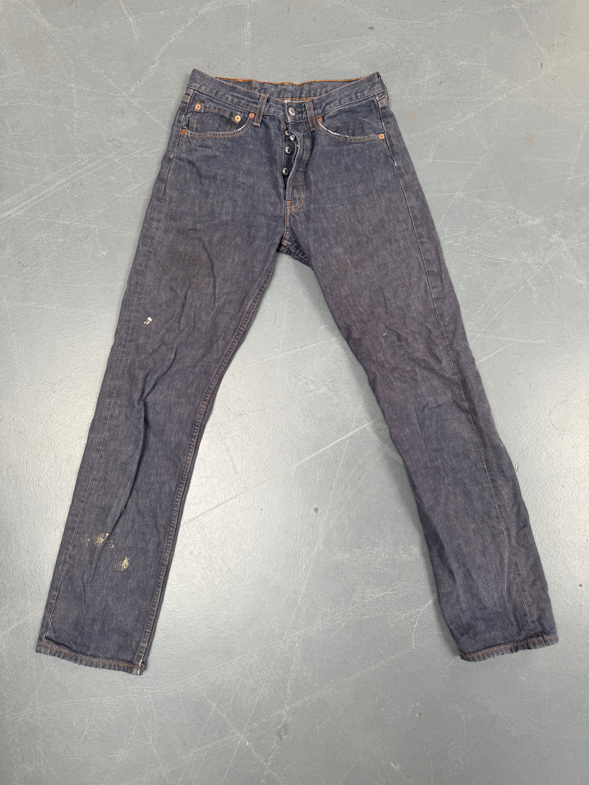 Mens Levis 501 Regular Fit Vintage Jean - W 28 L 32 - Slate Grey SL289