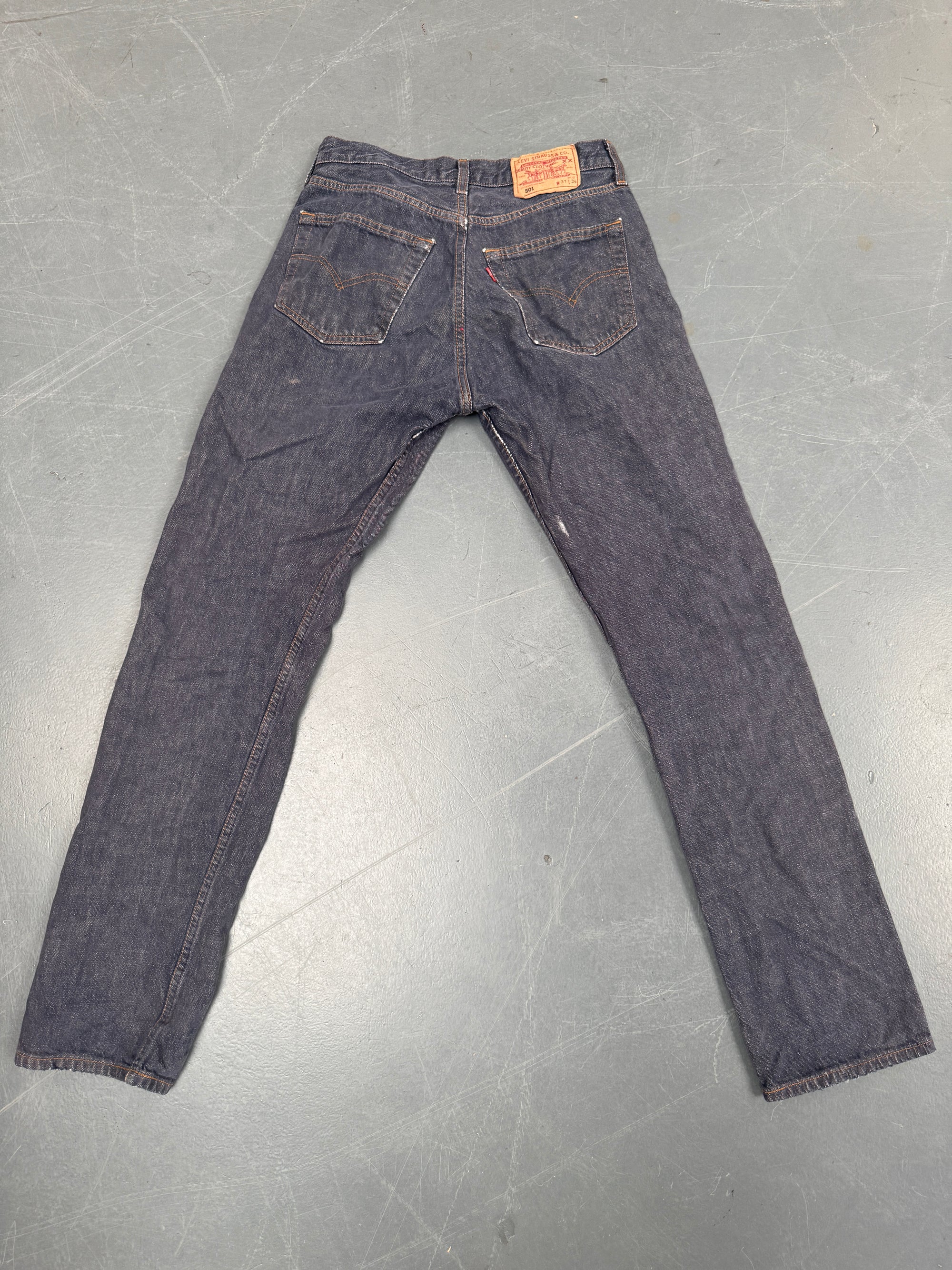 Mens Levis 501 Regular Fit Vintage Jean - W 28 L 32 - Slate Grey SL289