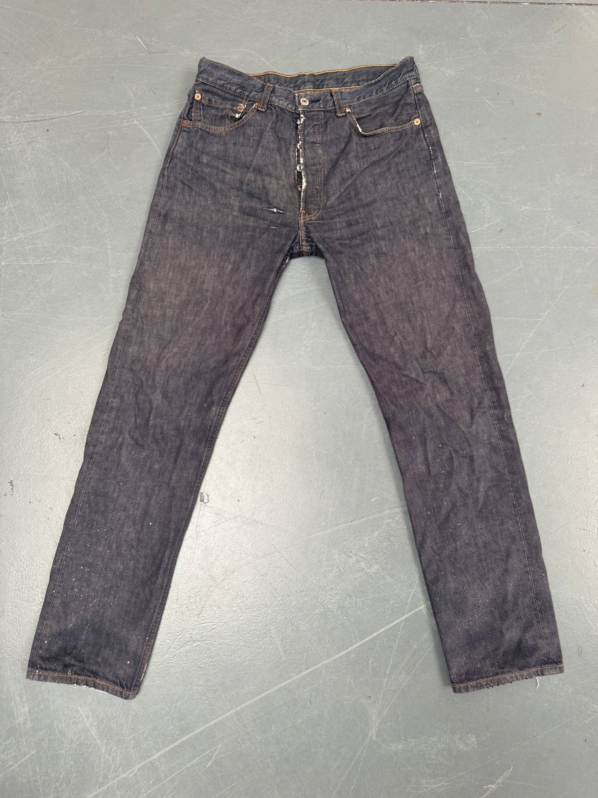Mens Levis 501 Regular Fit Vintage Jean - W 30 L 32 - Slate Grey