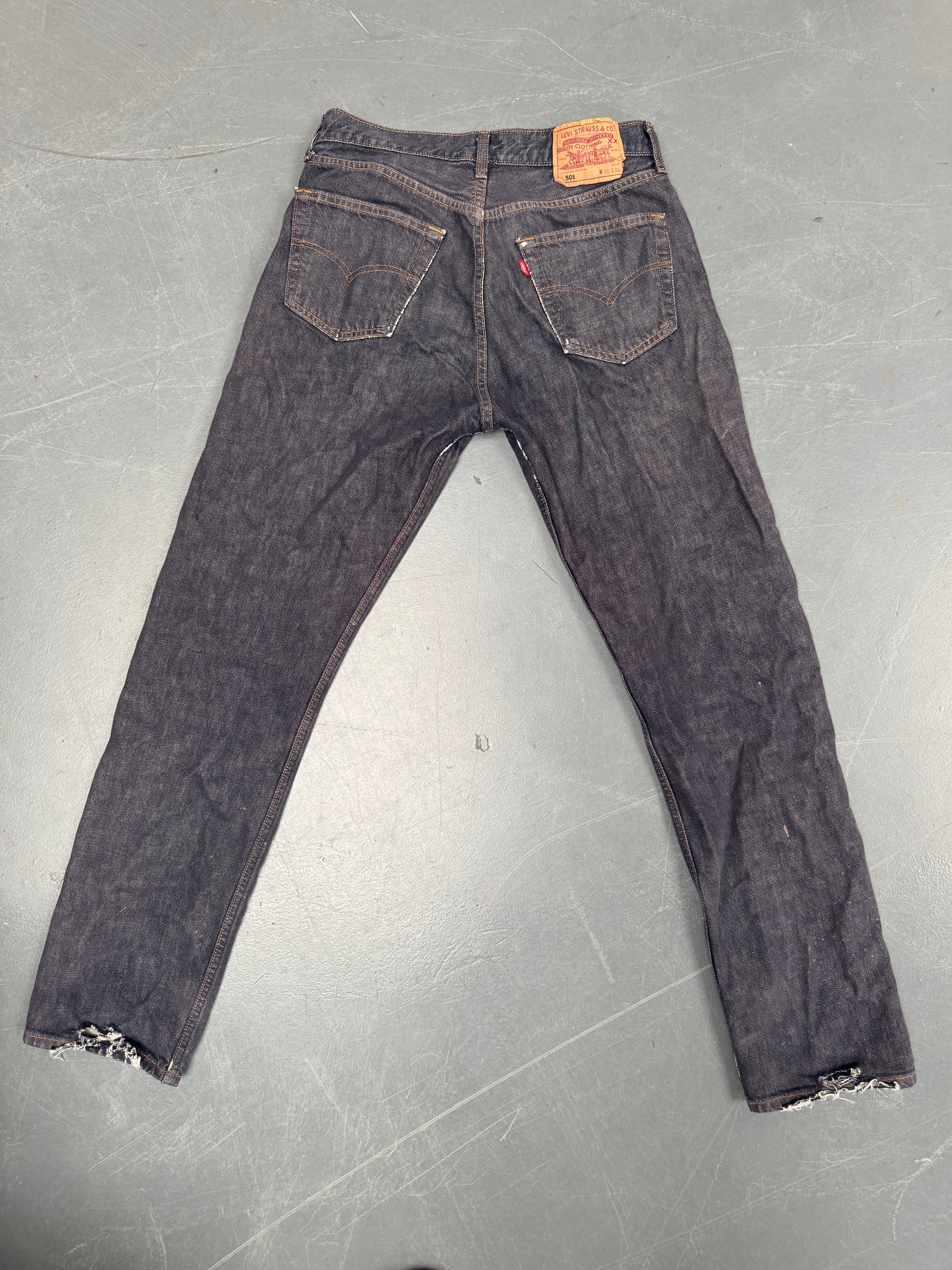 Mens Levis 501 Regular Fit Vintage Jean - W 30 L 32 - Slate Grey