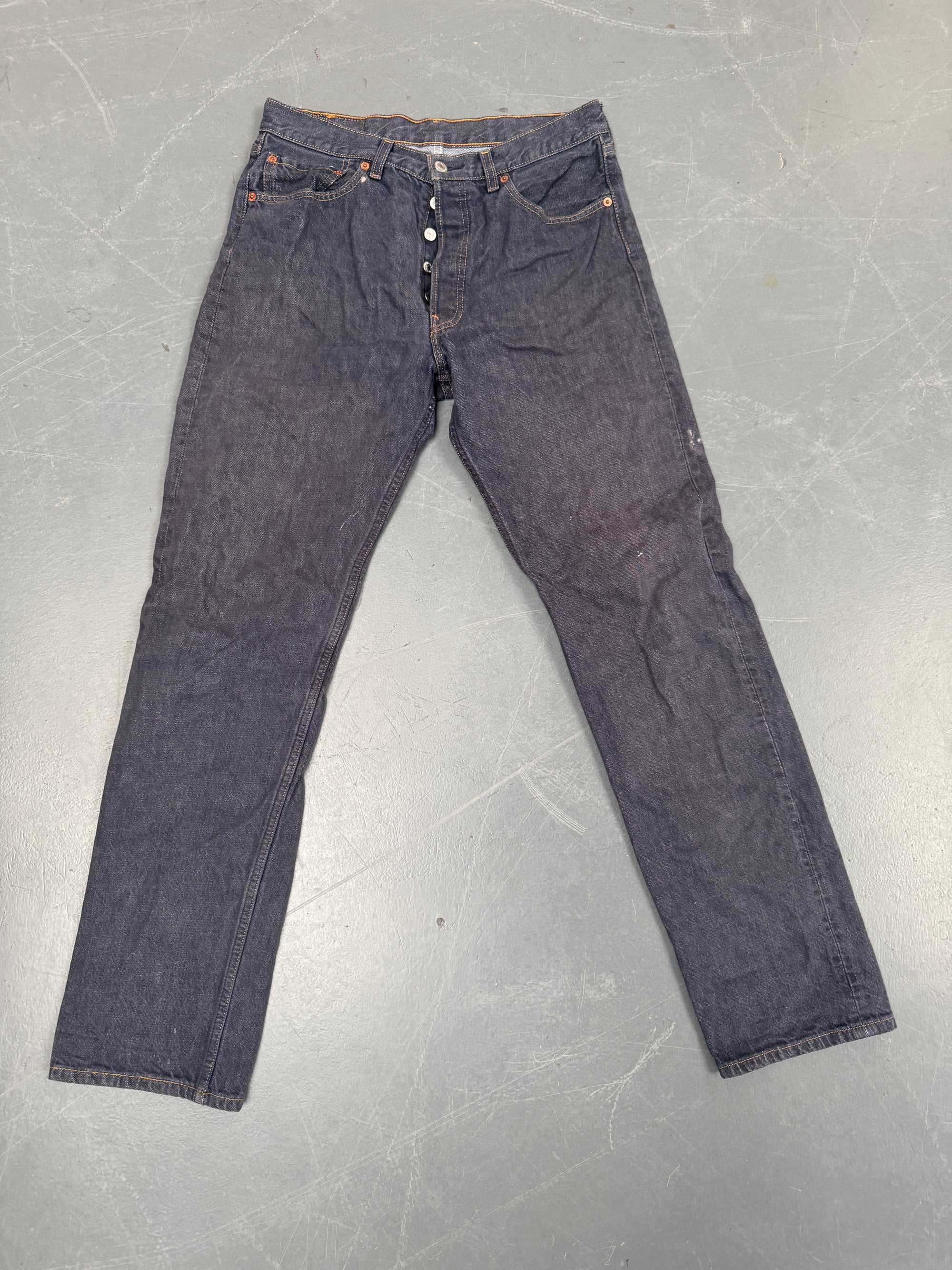 Mens Levis 501 Regular Fit Vintage Jean - W 30 L 32 - Slate Grey SL290