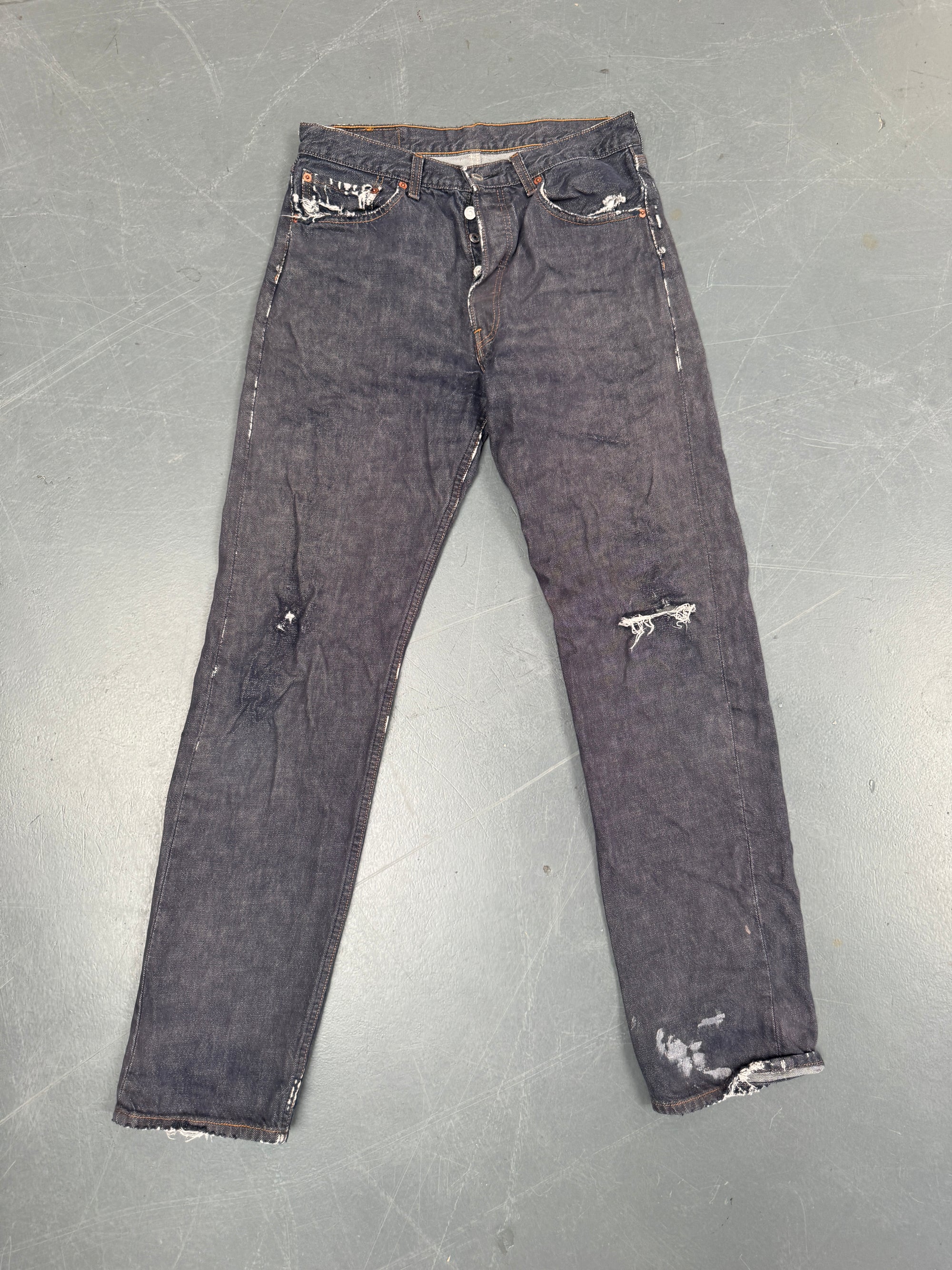 Mens Levis 501 Regular Fit Vintage Jean - W 30 L 32 - Slate Grey SL291