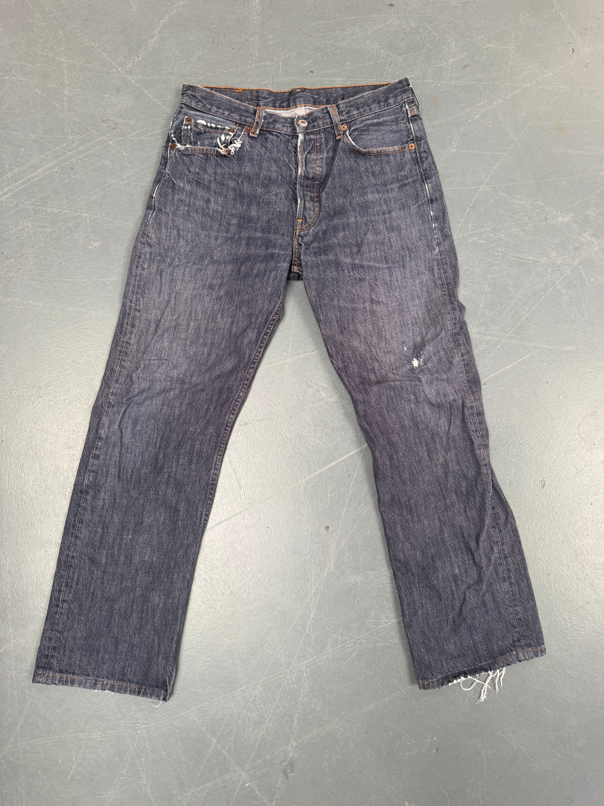 Mens Levis 501 Regular Fit Vintage Jean - W 30 L 29 - Slate Grey SL293