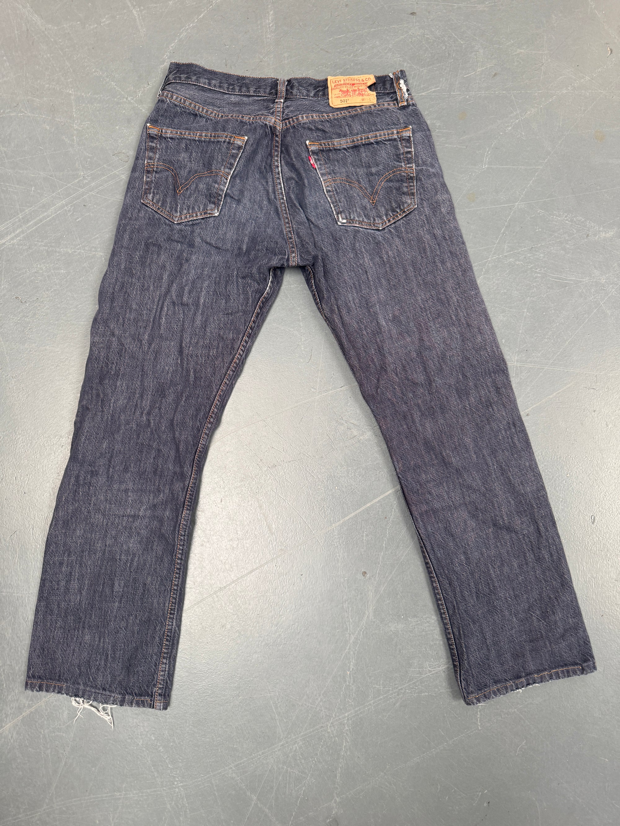 Mens Levis 501 Regular Fit Vintage Jean - W 30 L 29 - Slate Grey SL293