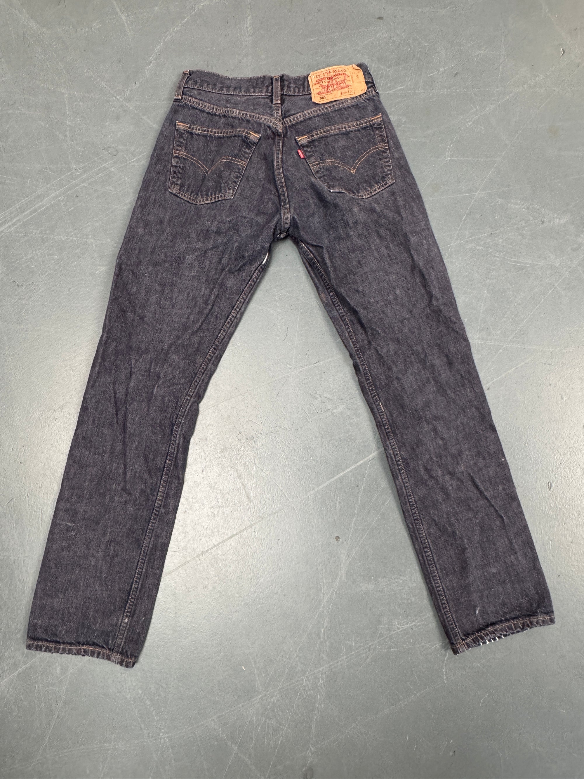 Mens Levis 501 Regular Fit Vintage Jean - W 25 L 30 - Slate Grey SL294