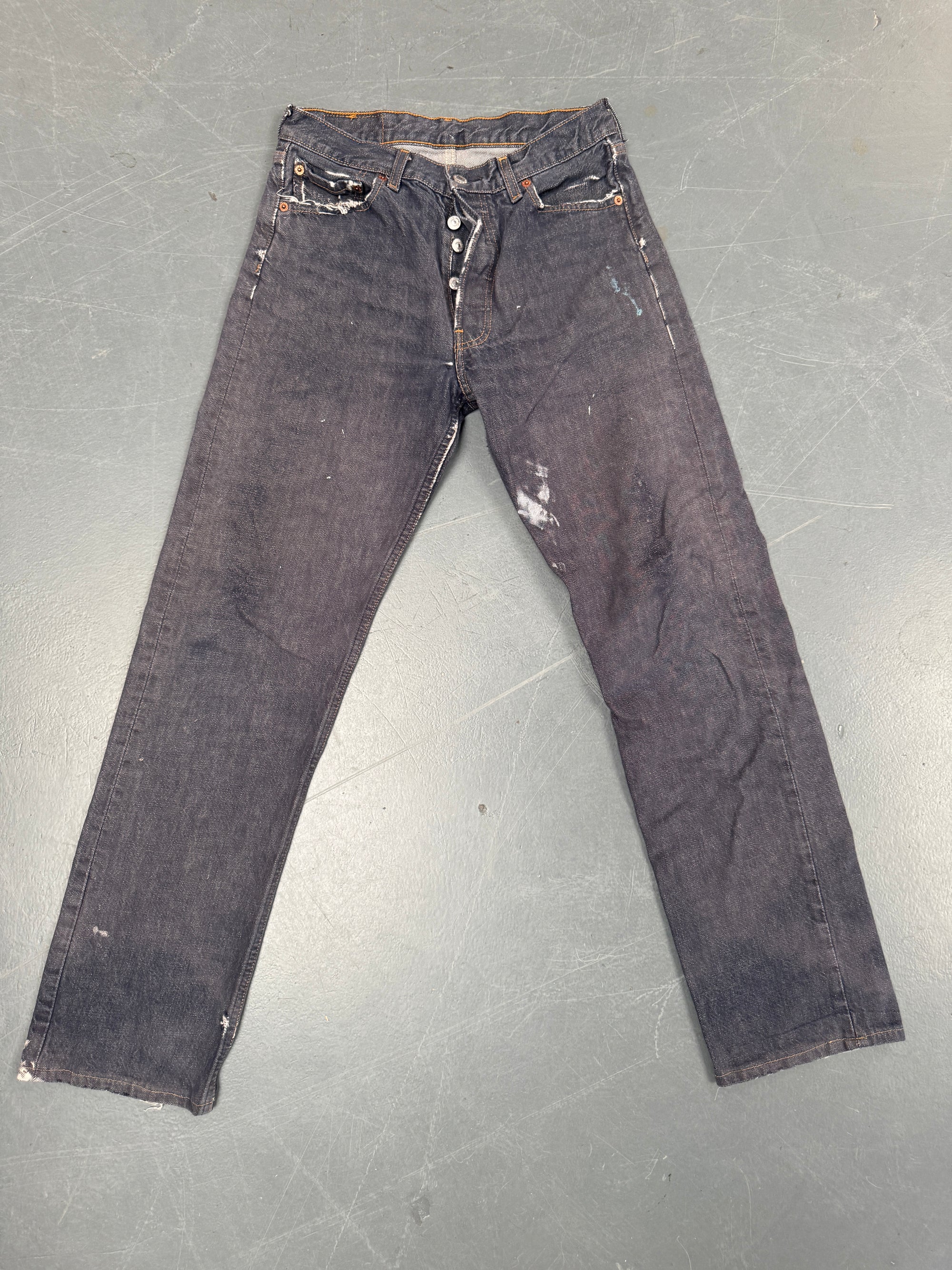 Mens Levis 501 Regular Fit Vintage Jean - W 26 L 29 - Slate Grey SL296
