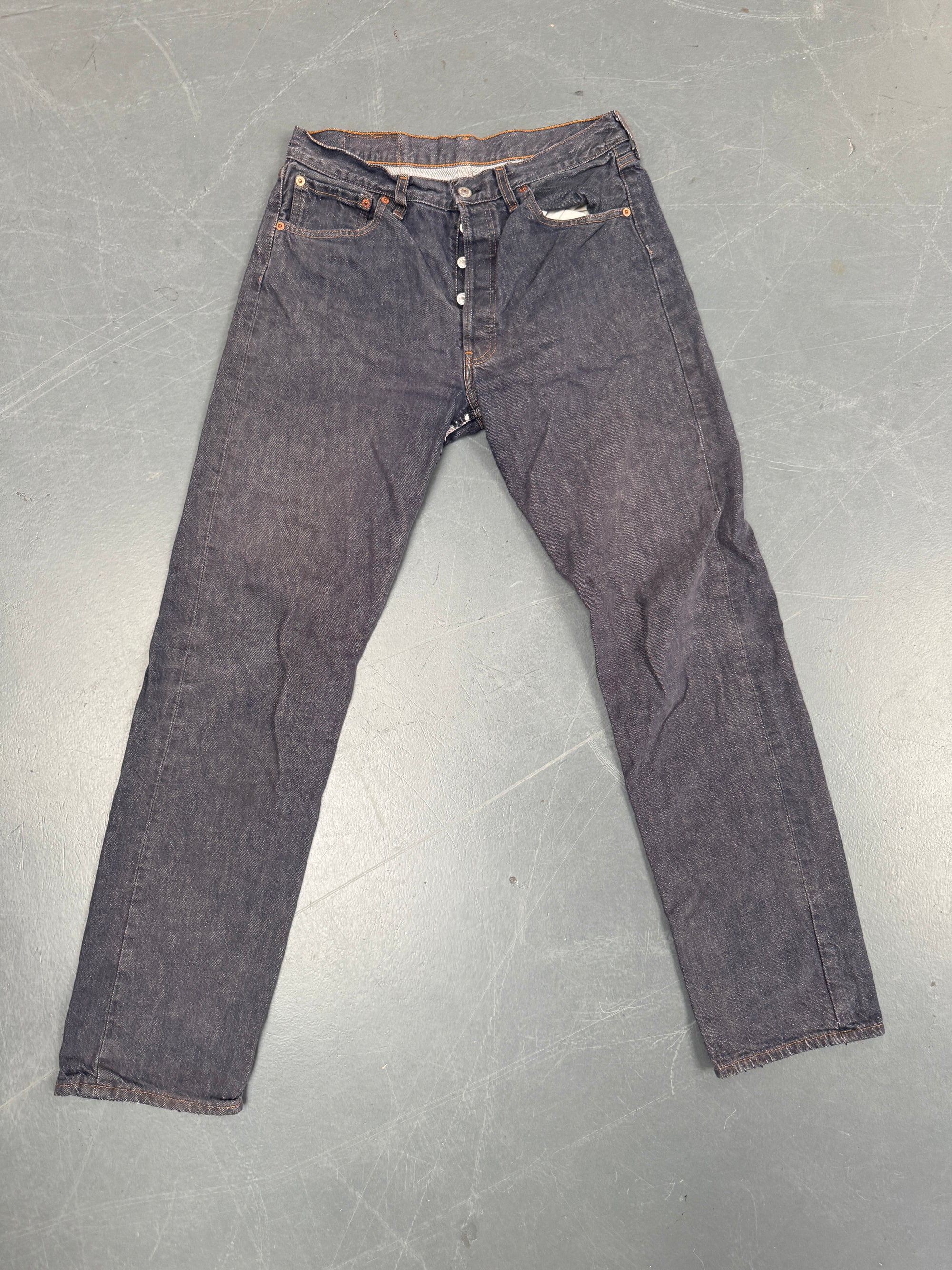 Mens Levis 501 Regular Fit Vintage Jean - W 30 L 33 - Slate Grey SL297