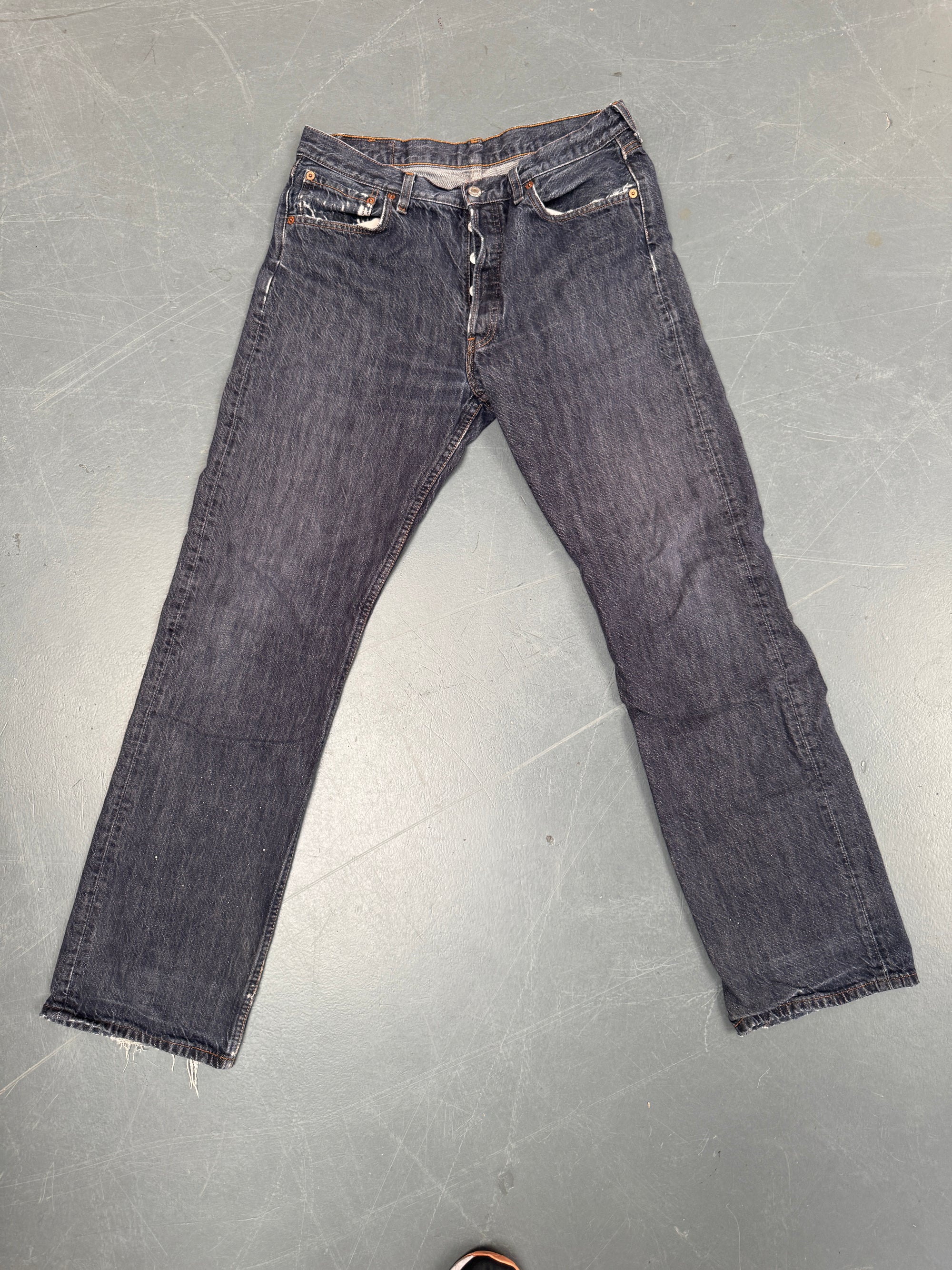 Mens Levis 501 Regular Fit Vintage Jean - W 32 L 32 - Slate Grey SL298
