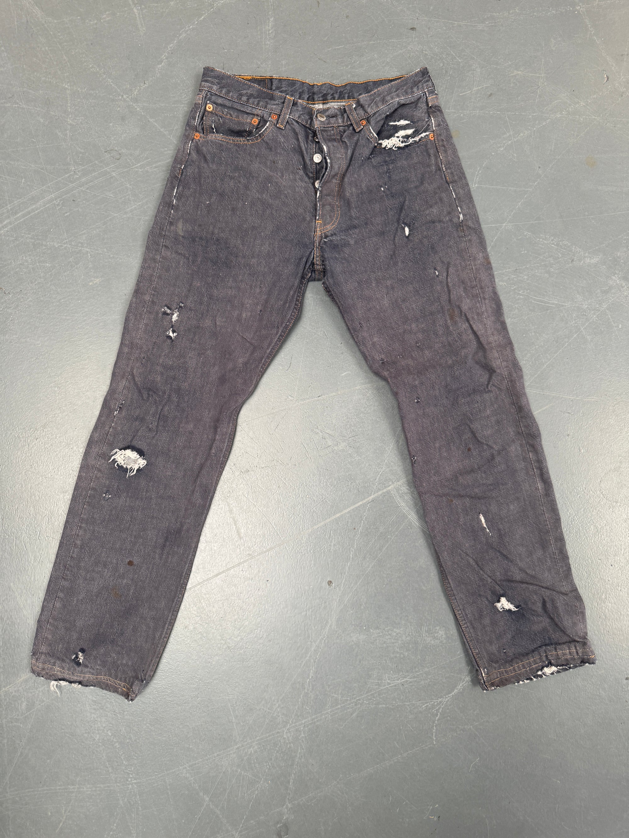 Mens Levis 501 Regular Fit Vintage Jean - W 28 L 29 - Slate Grey SL299