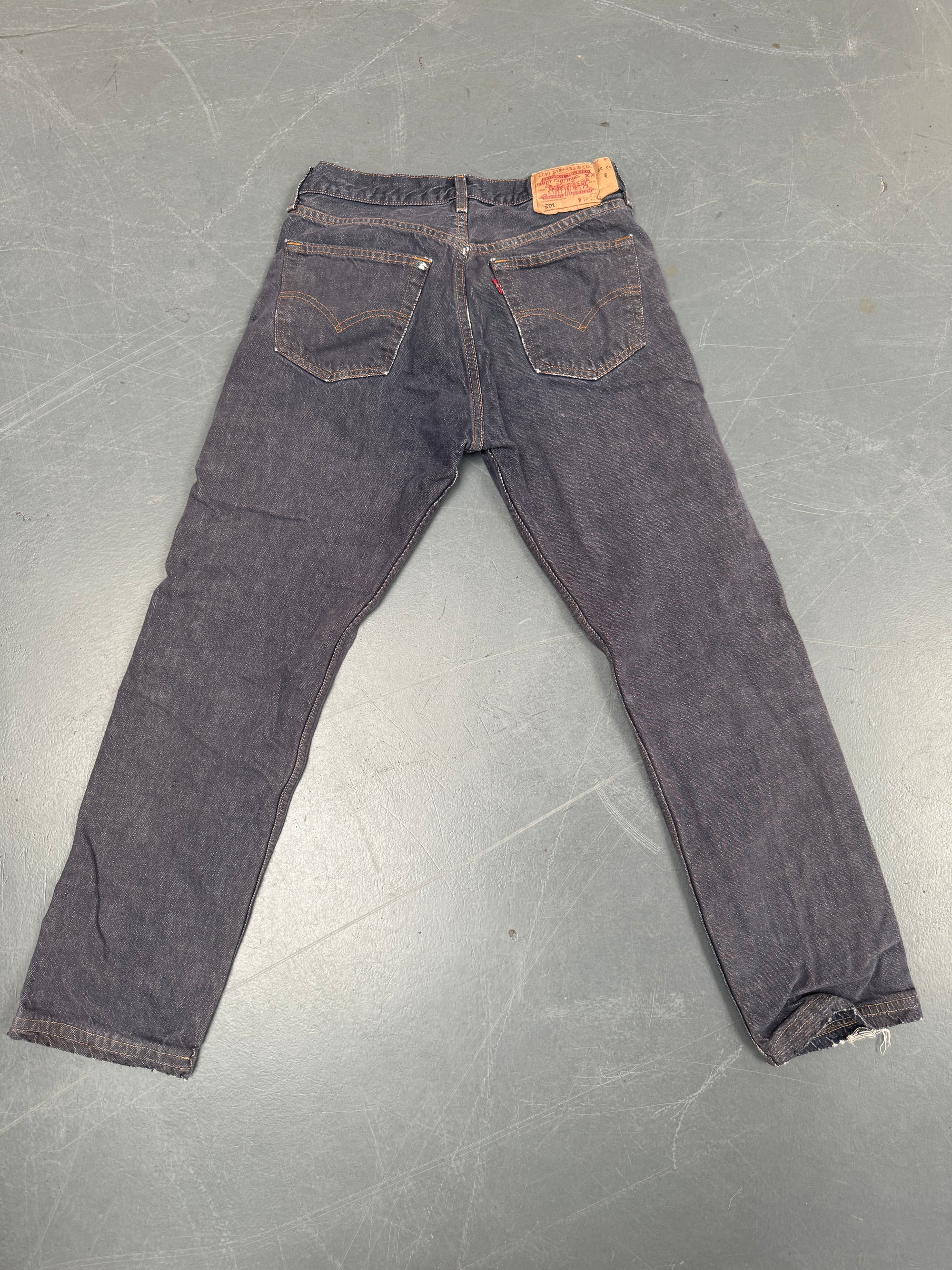 Mens Levis 501 Regular Fit Vintage Jean - W 28 L 29 - Slate Grey SL299