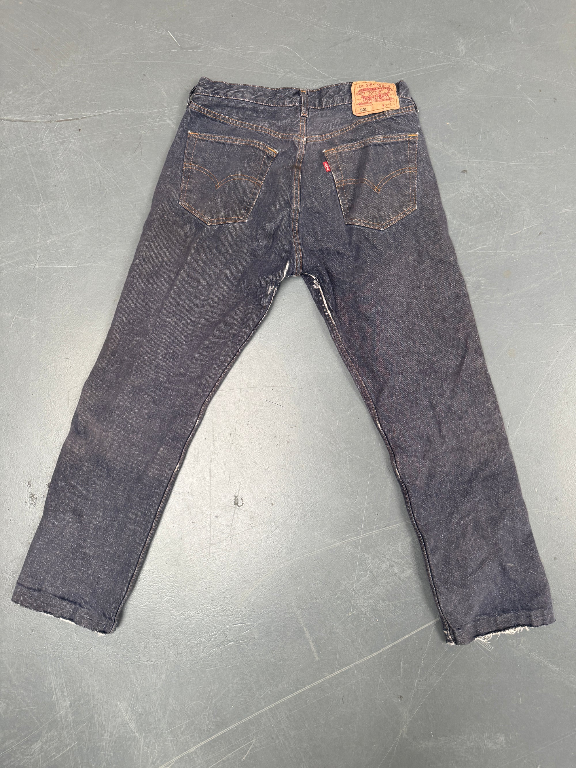 Mens Levis 501 Regular Fit Vintage Jean - W 28 L 27 - Slate Grey