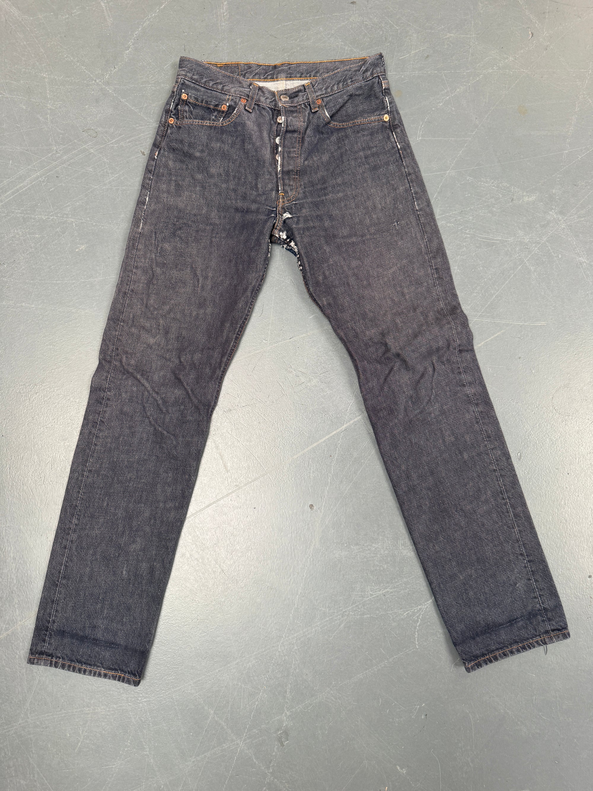 Mens Levis 501 Regular Fit Vintage Jean - W 28 L 32 - Slate Grey SL301