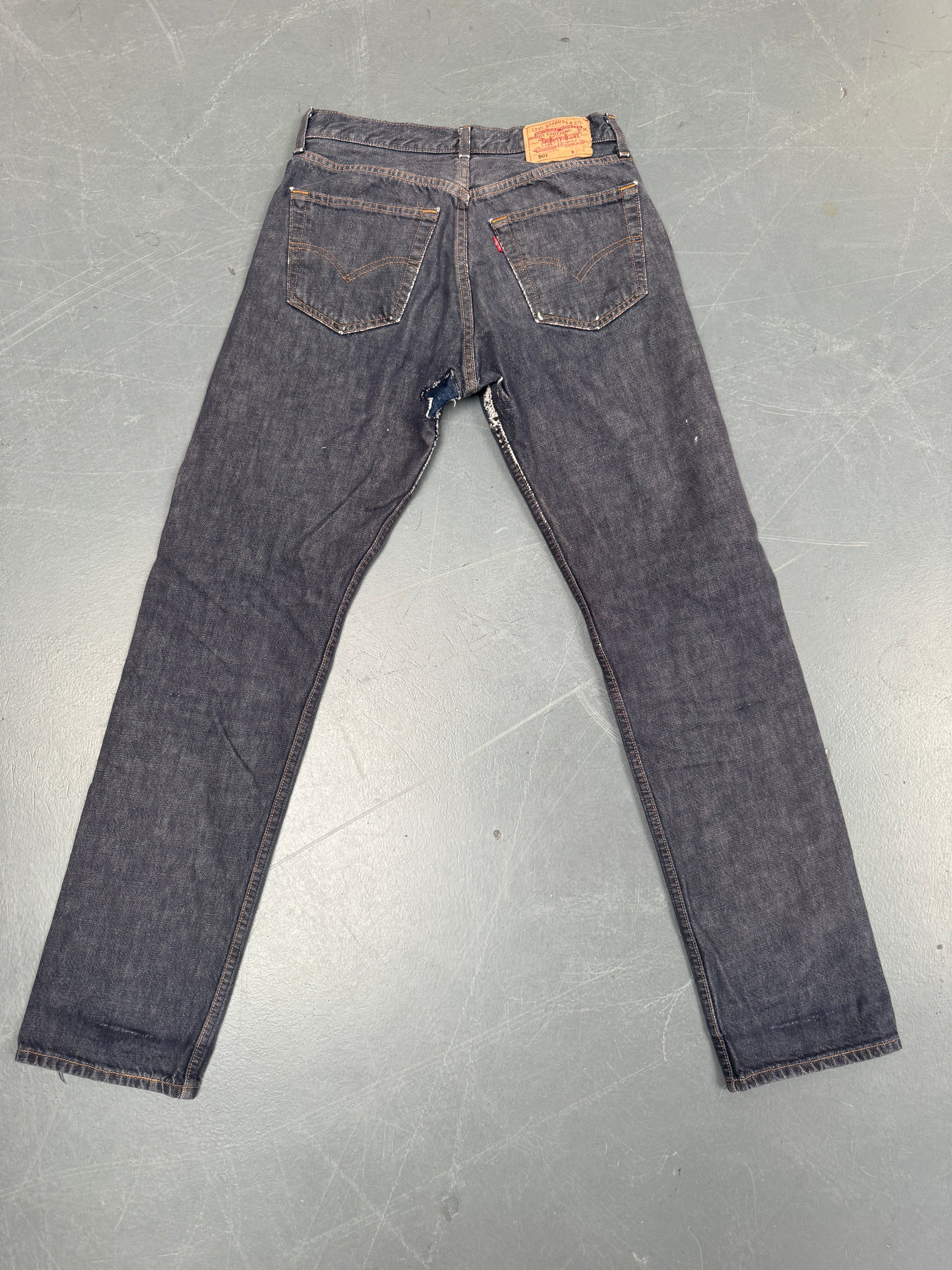 Mens Levis 501 Regular Fit Vintage Jean - W 28 L 32 - Slate Grey SL301