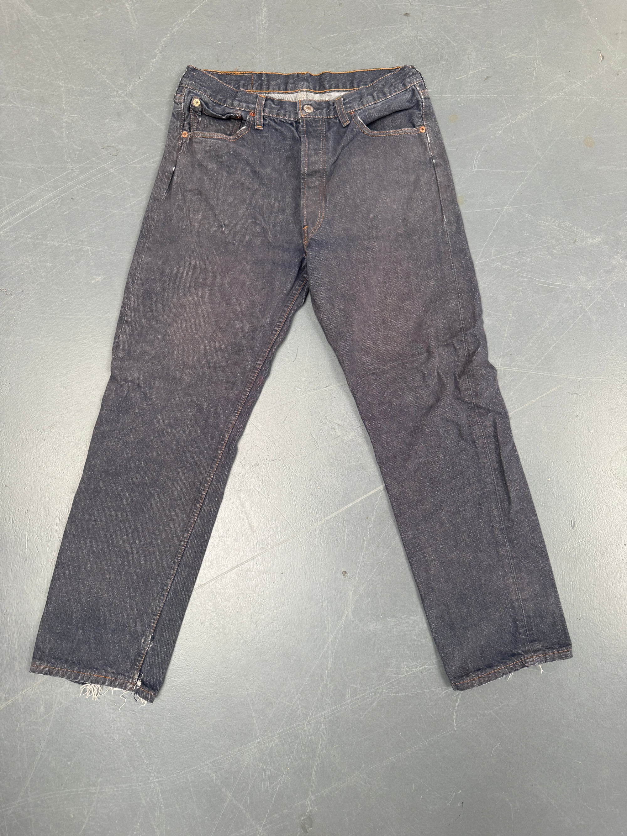 Mens Levis 501 Regular Fit Vintage Jean - W 30 L 28 - Slate Grey SL302