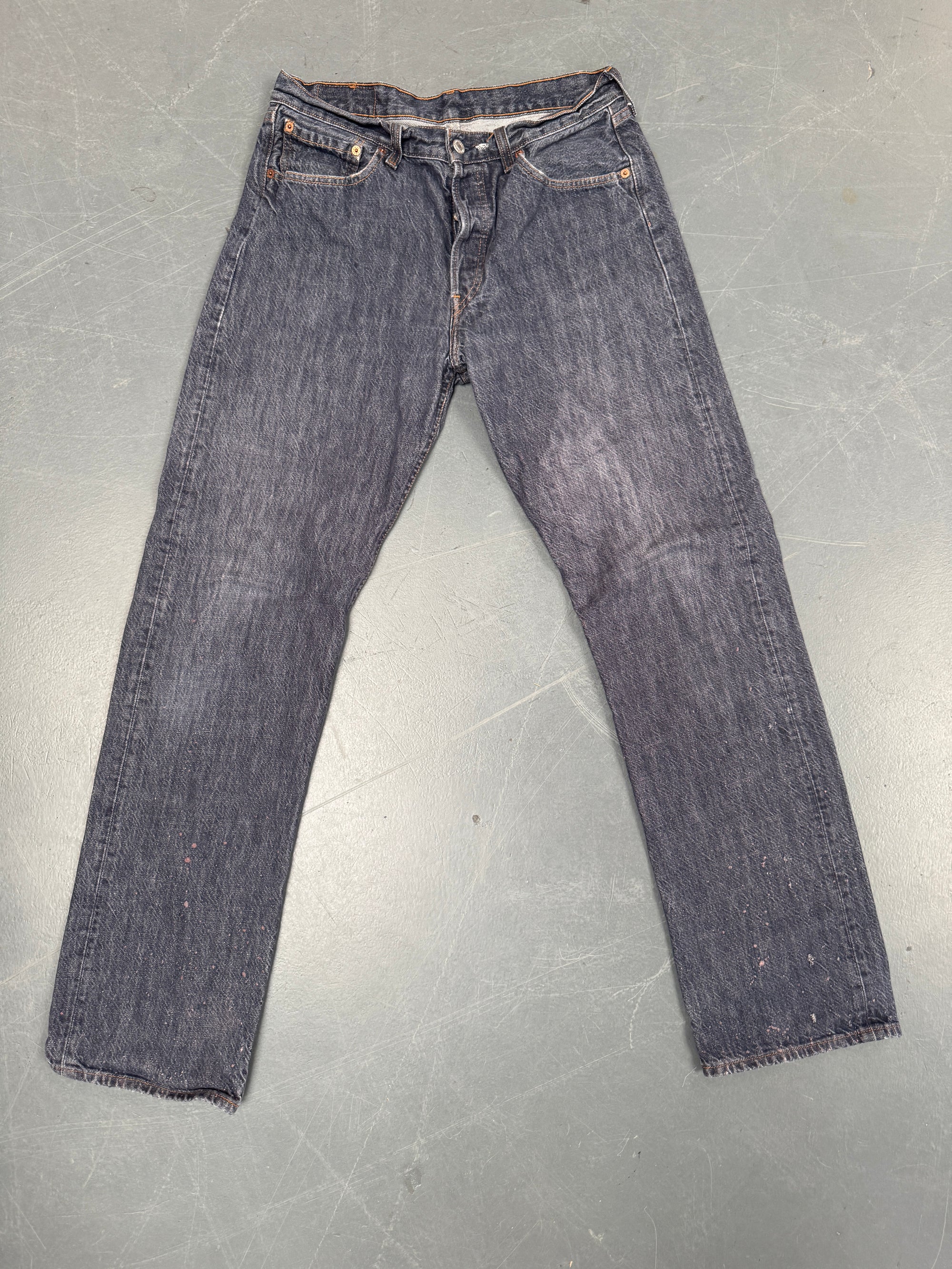 Mens Levis 501 Regular Fit Vintage Jean - W 30 L 32 - Slate Grey SL303