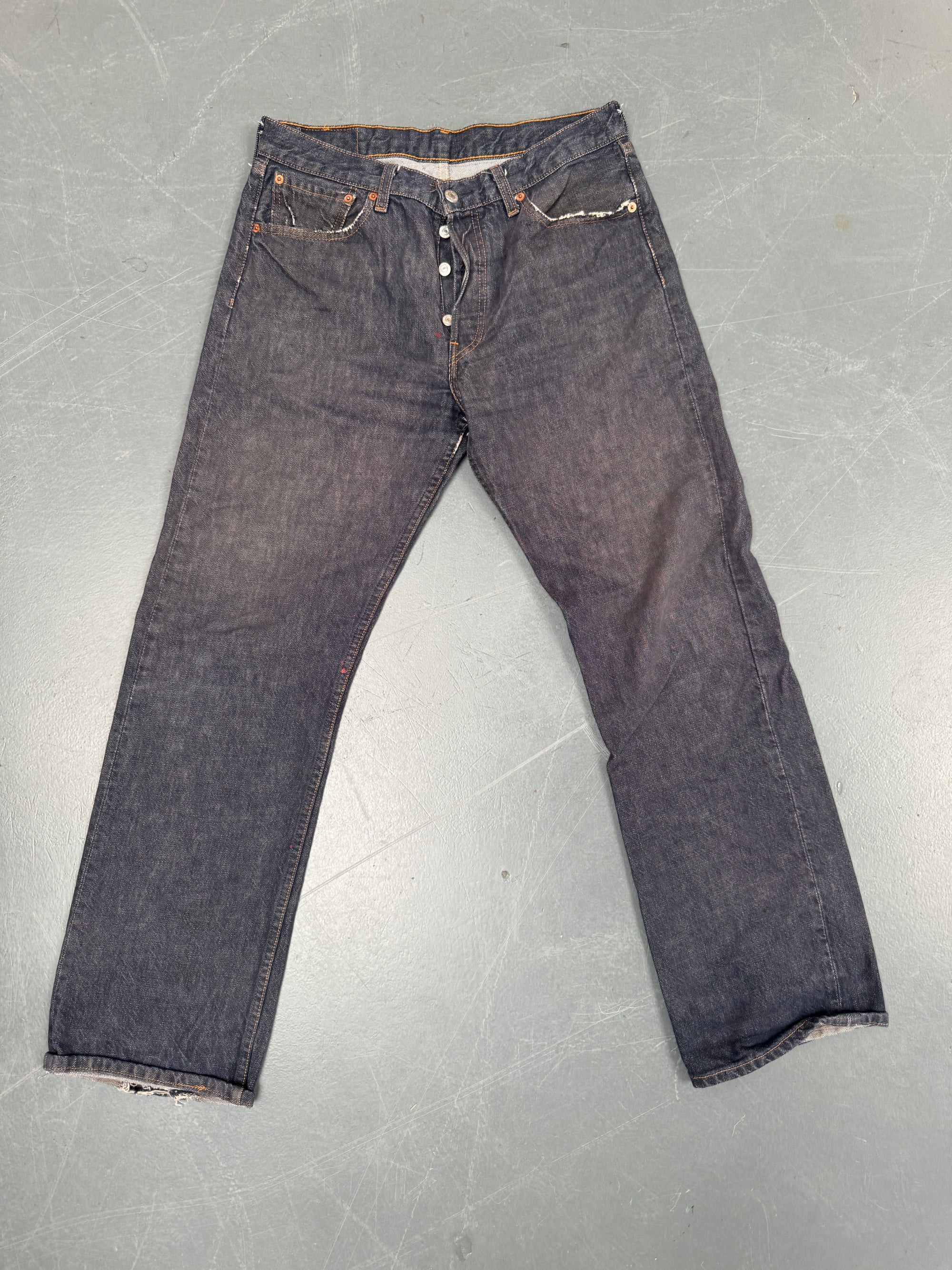 Mens Levis 501 Regular Fit Vintage Jean - W 30 L 30 - Slate Grey SL306