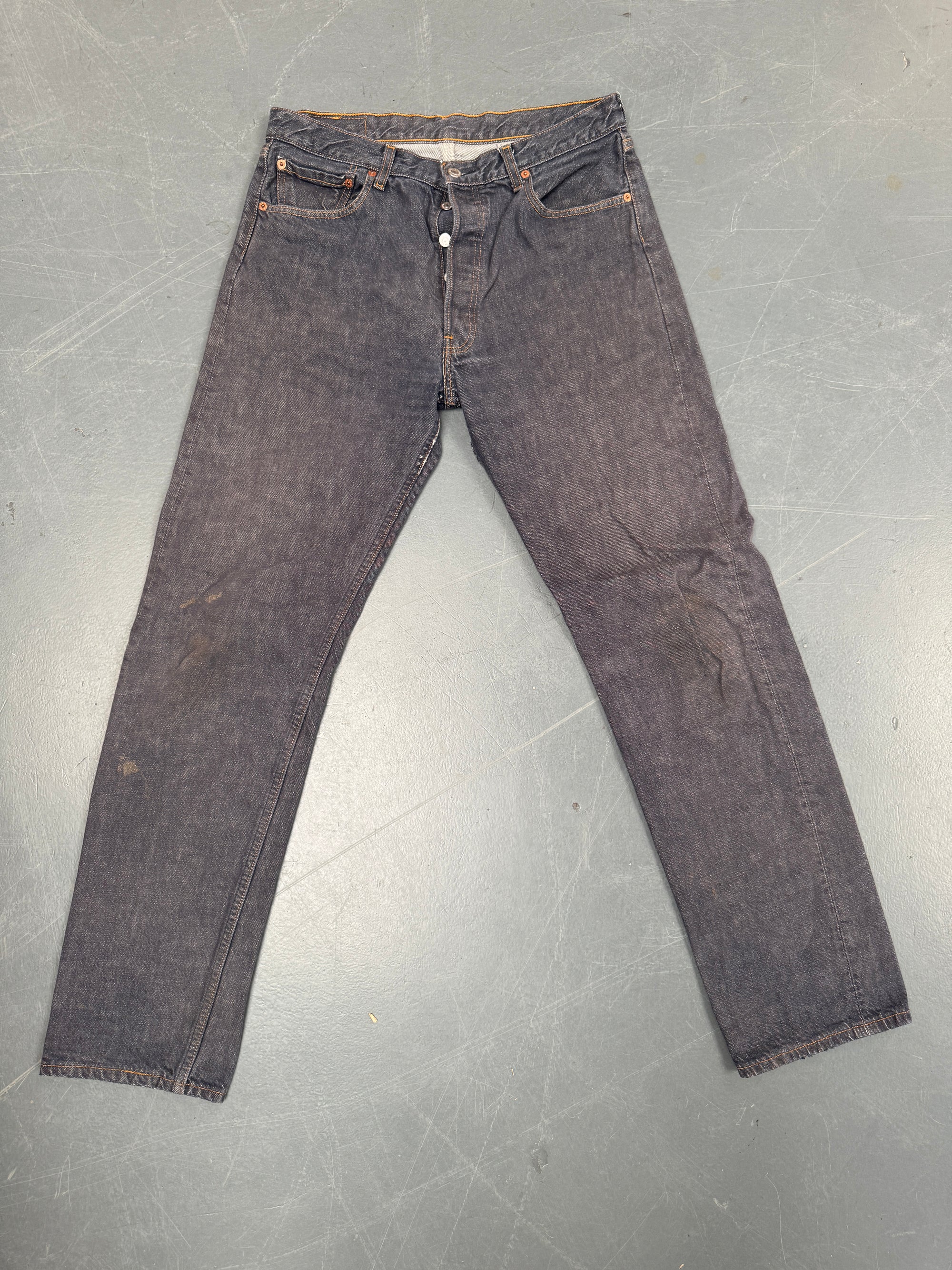 Mens Levis 501 Regular Fit Vintage Jean - W 32 L 32 - Slate Grey SL307
