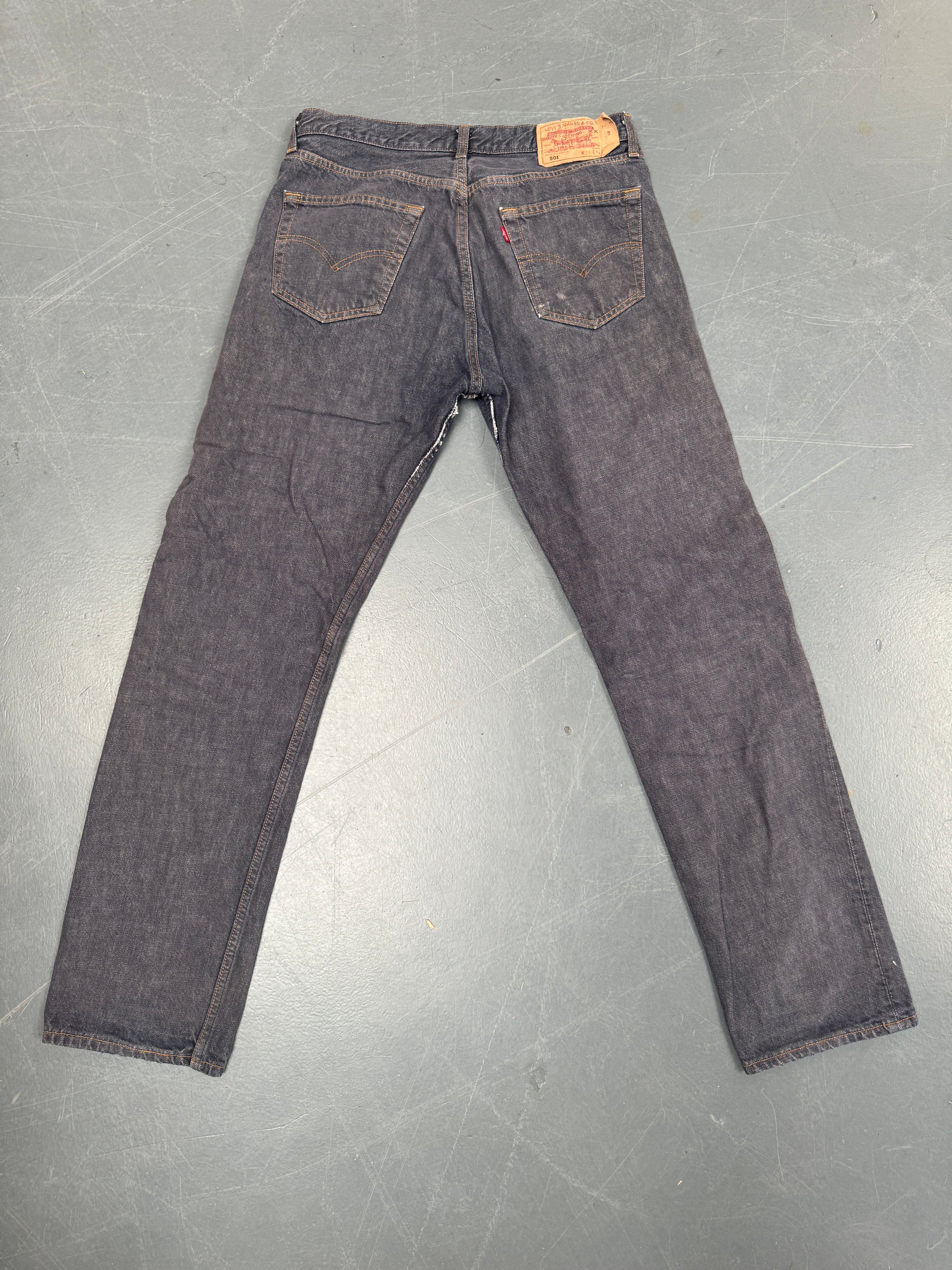 Mens Levis 501 Regular Fit Vintage Jean - W 32 L 32 - Slate Grey SL307