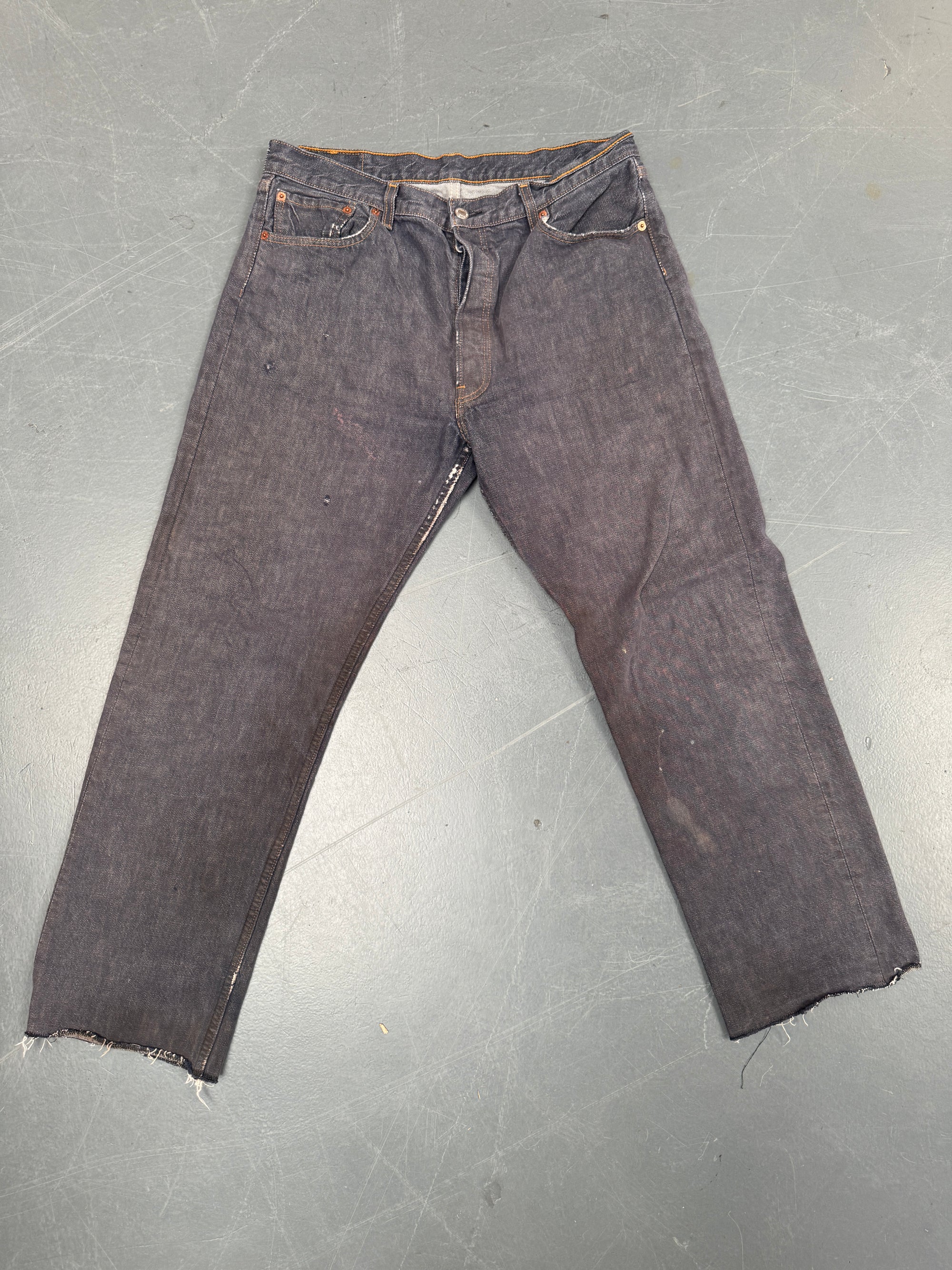 Mens Levis 501 Regular Fit Vintage Jean - W 32 L 28 - Slate Grey SL308