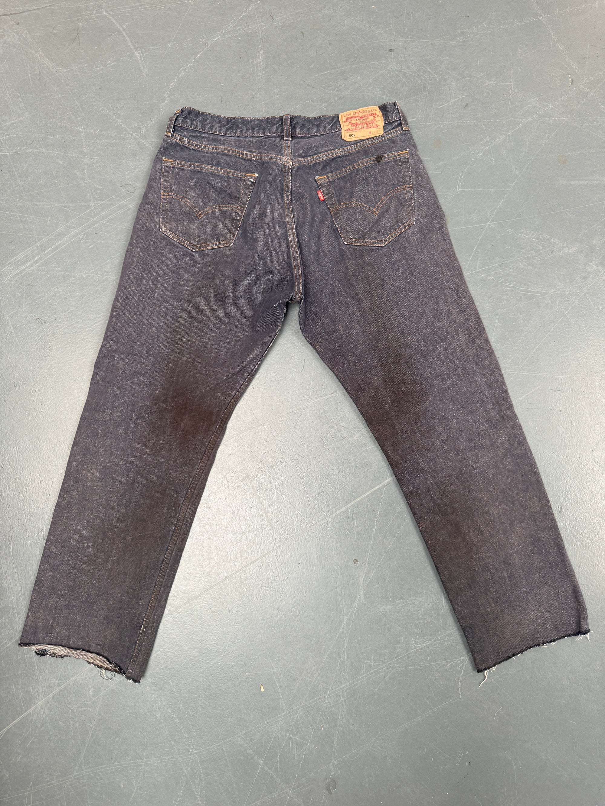 Mens Levis 501 Regular Fit Vintage Jean - W 32 L 28 - Slate Grey SL308