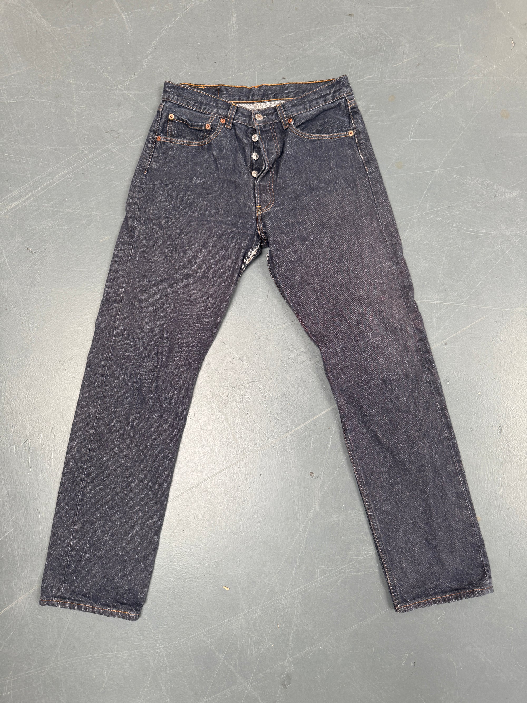 Mens Levis 501 Regular Fit Vintage Jean - W 28 L 30 - Slate Grey SL309