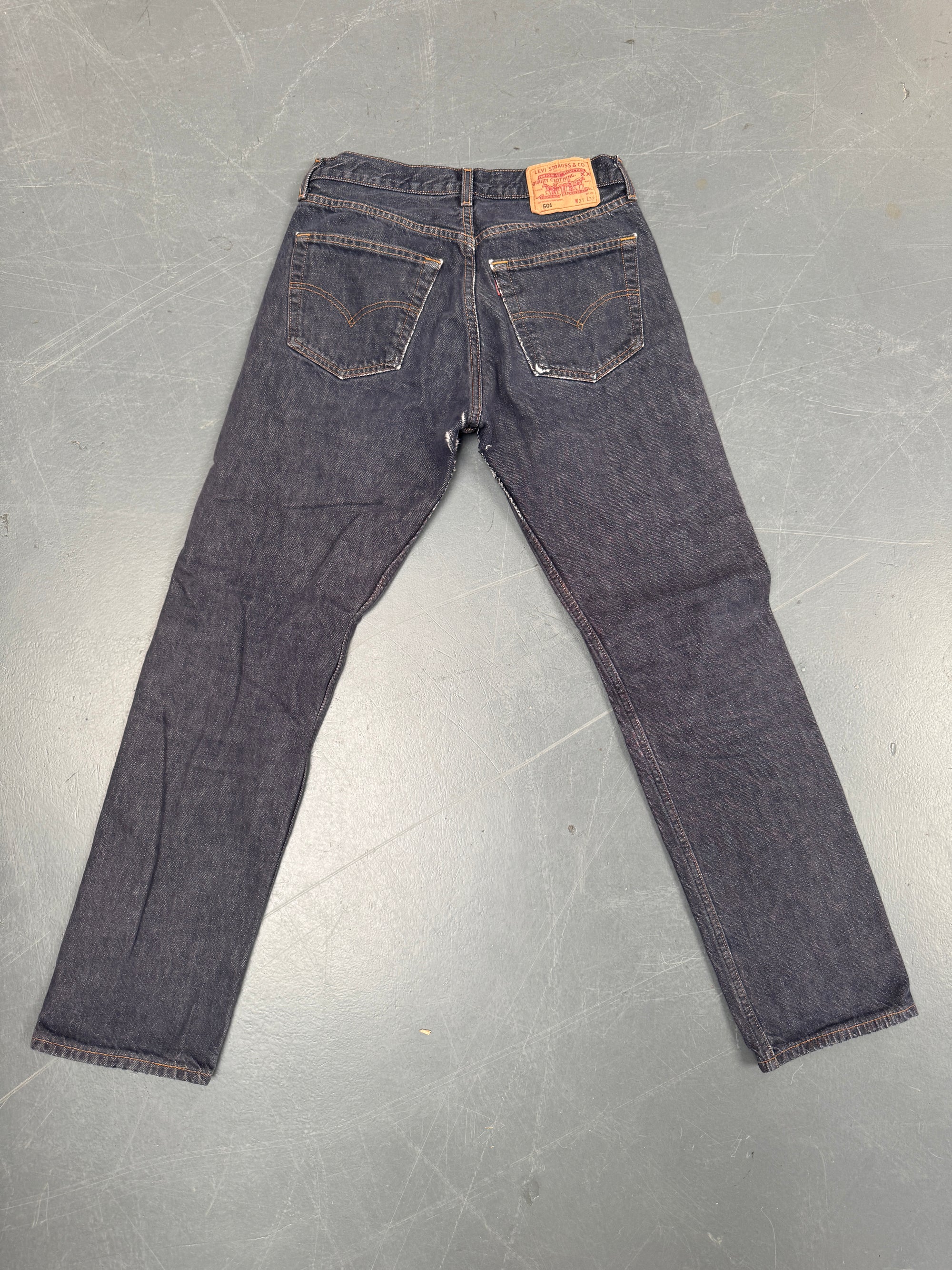 Mens Levis 501 Regular Fit Vintage Jean - W 28 L 30 - Slate Grey SL309