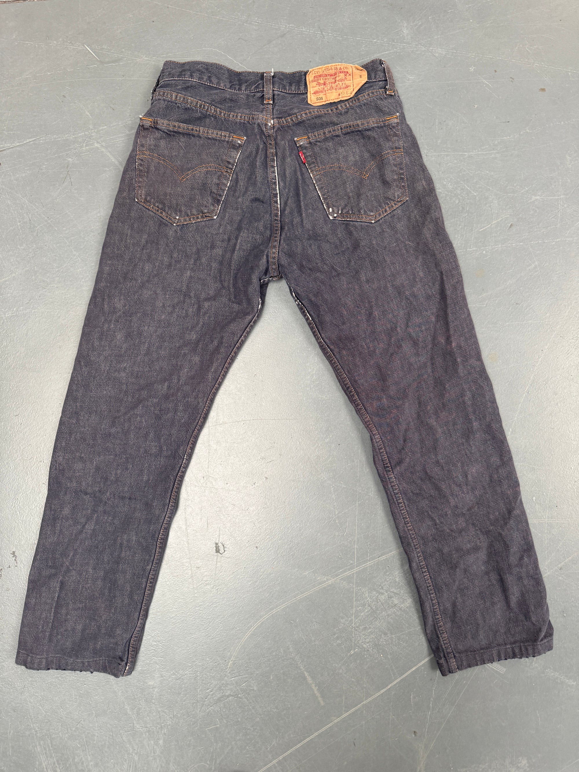 Mens Levis 501 Regular Fit Vintage Jean - W 26 L 28 - Slate Grey