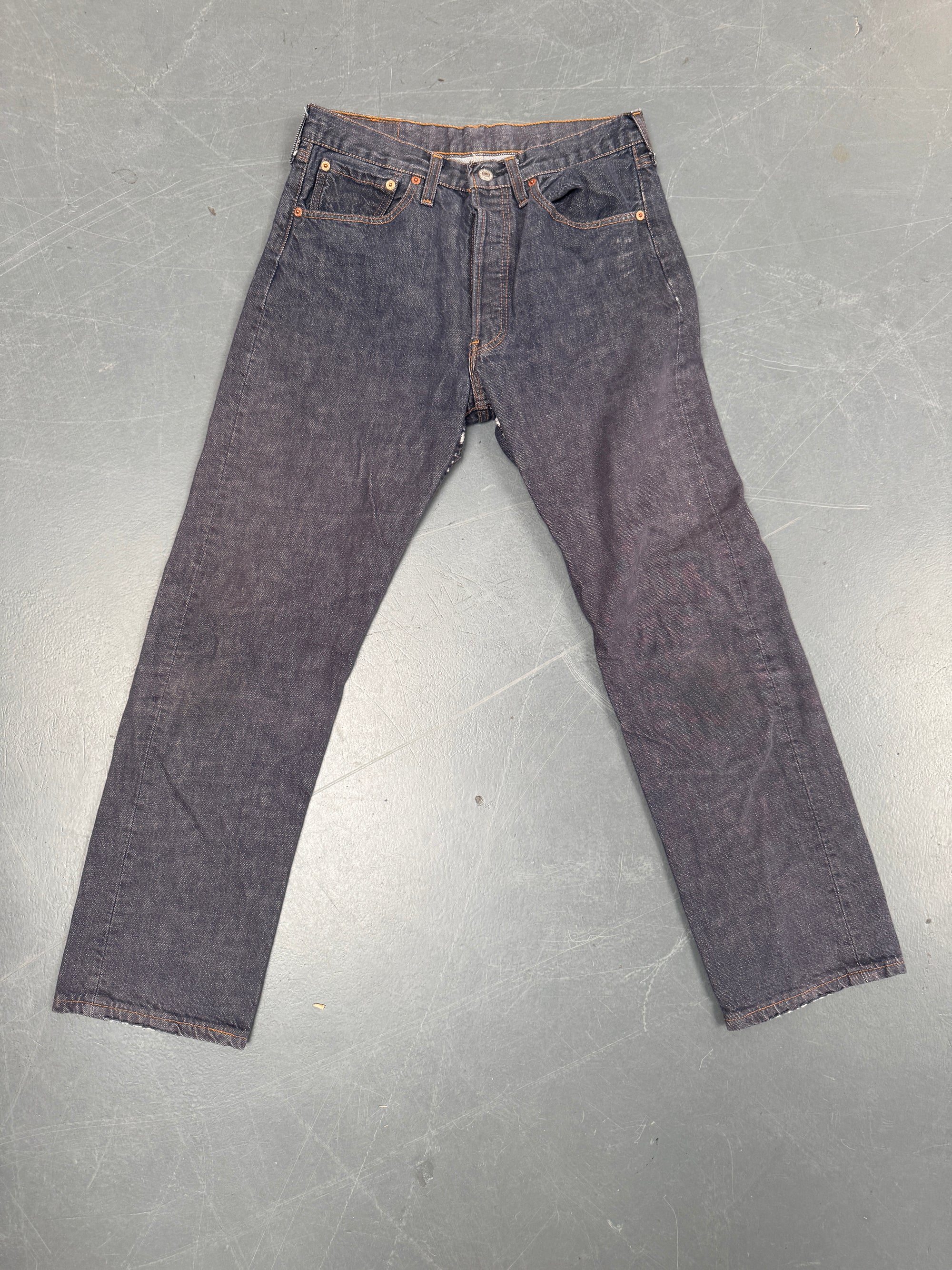 Mens Levis 501 Regular Fit Vintage Jean - W 28 L 28 - Slate Grey SL310