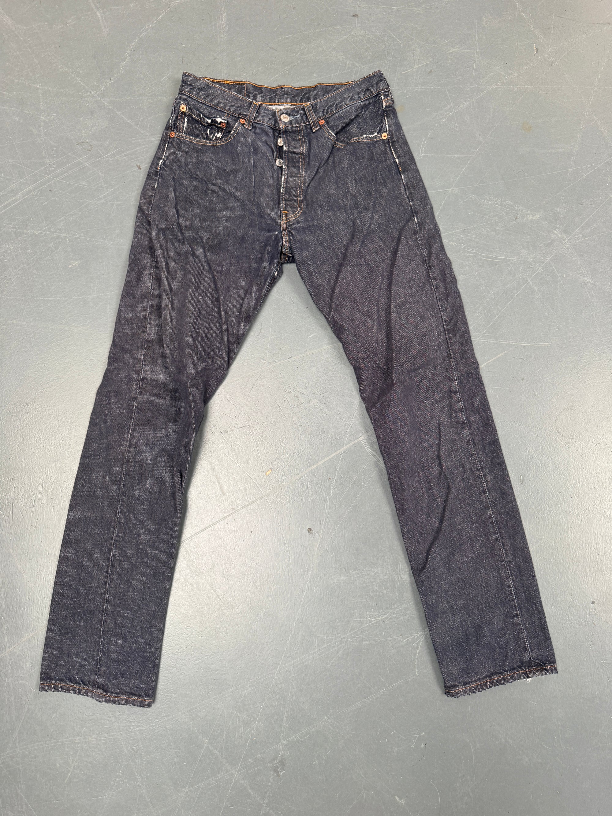 Mens Levis 501 Regular Fit Vintage Jean - W 28 L 32 - Slate Grey SL311