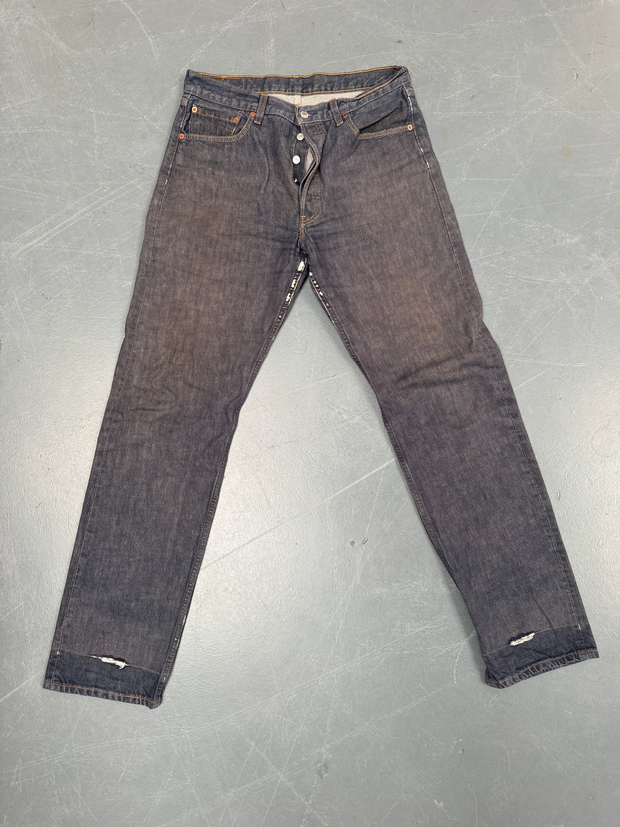 Mens Levis 501 Regular Fit Vintage Jean - W 32 L 32 - Slate Grey SL312