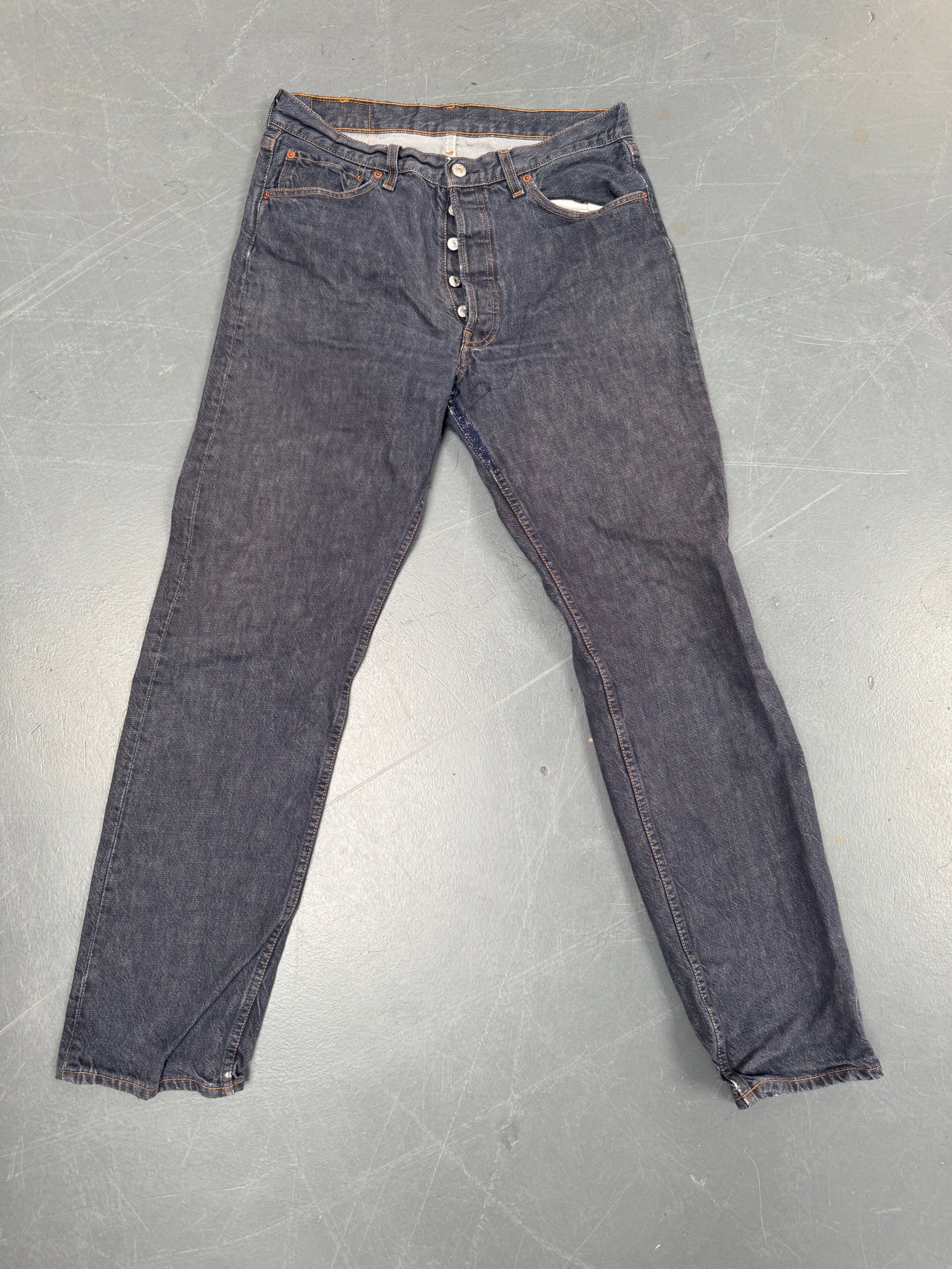Mens Levis 501 Regular Fit Vintage Jean - W 30 L 32 - Slate Grey SL313
