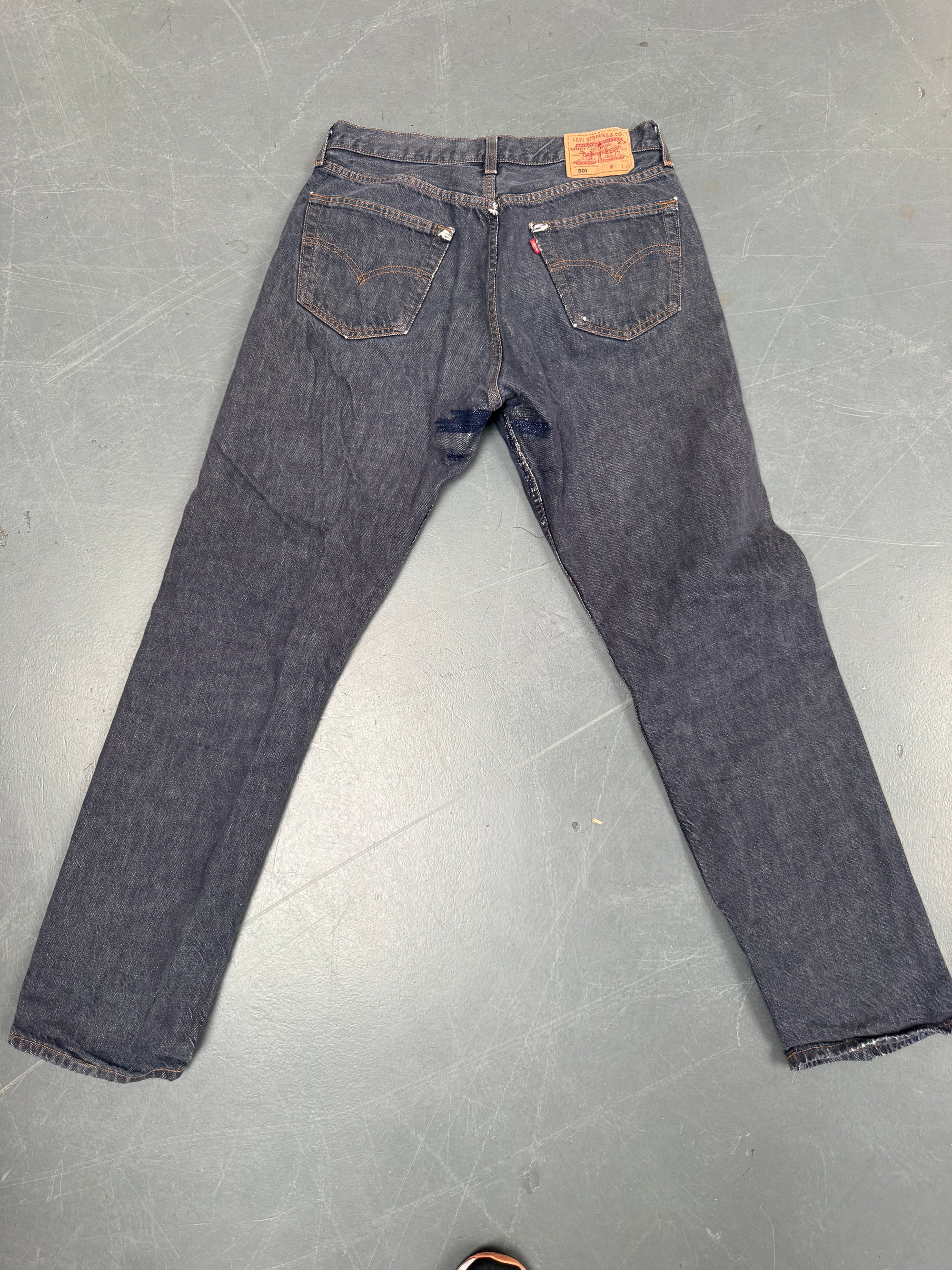Mens Levis 501 Regular Fit Vintage Jean - W 30 L 32 - Slate Grey SL313