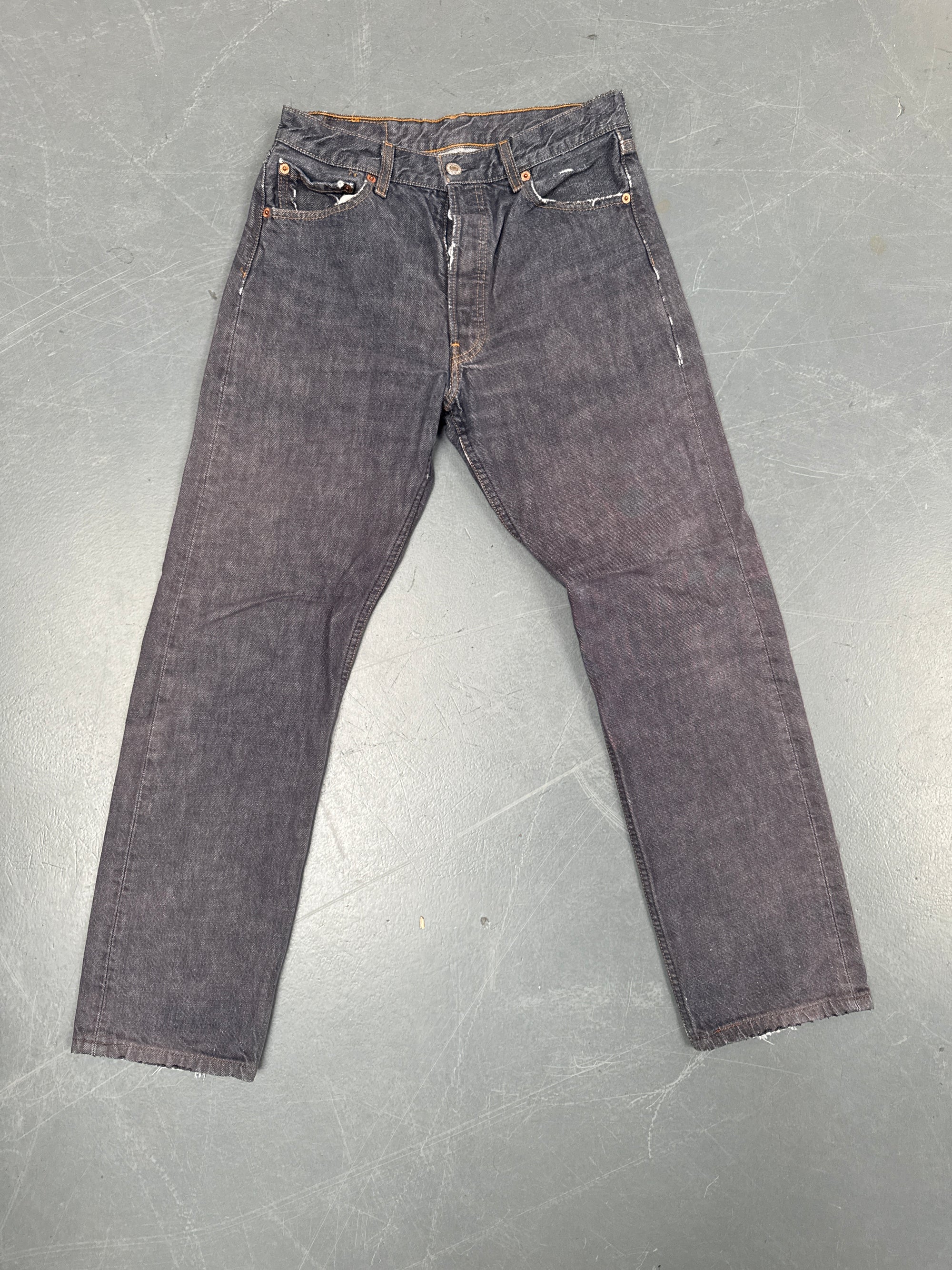 Mens Levis 501 Regular Fit Vintage Jean - W 28 L 28 - Slate Grey SL315