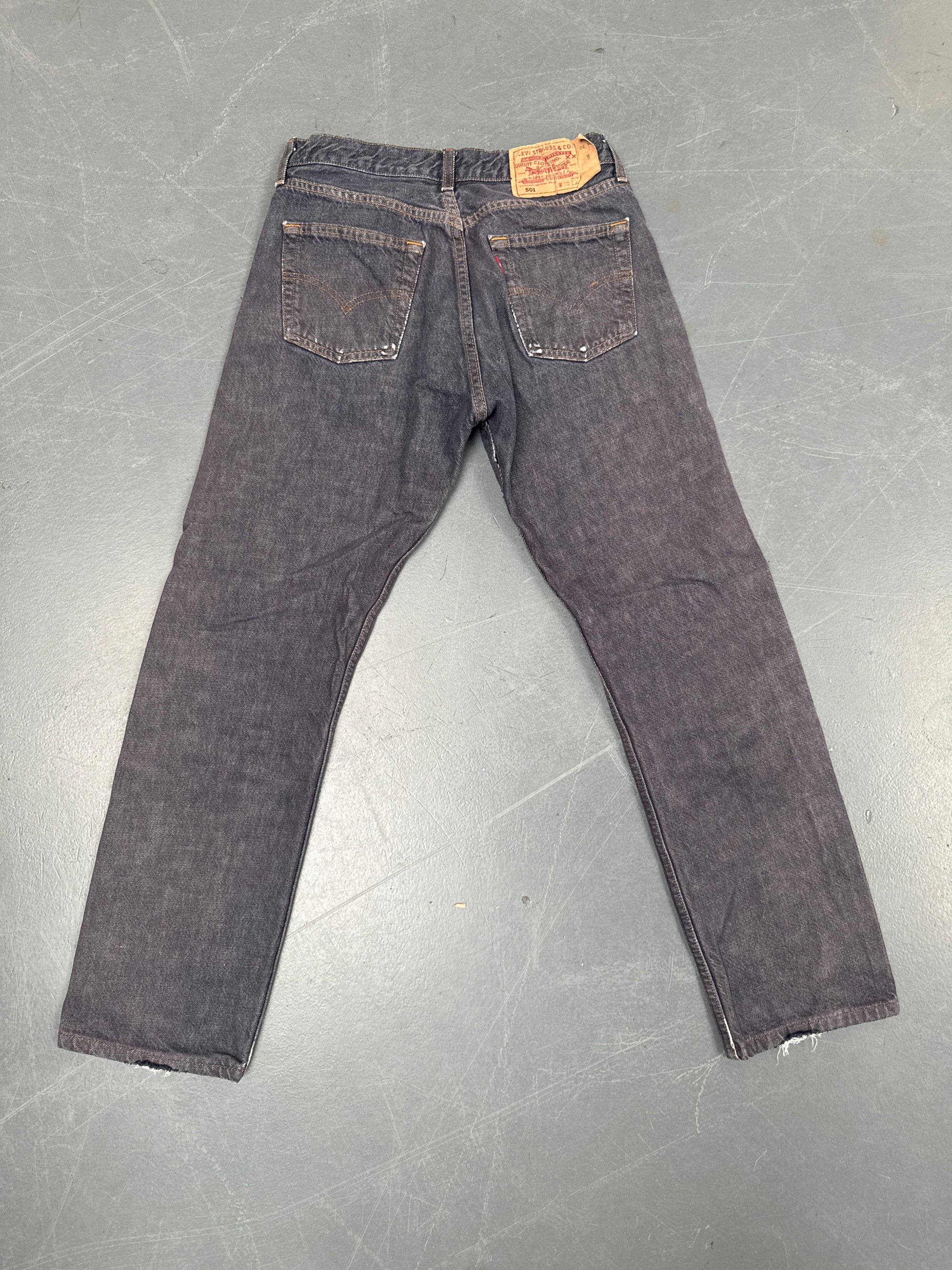 Mens Levis 501 Regular Fit Vintage Jean - W 28 L 28 - Slate Grey SL315