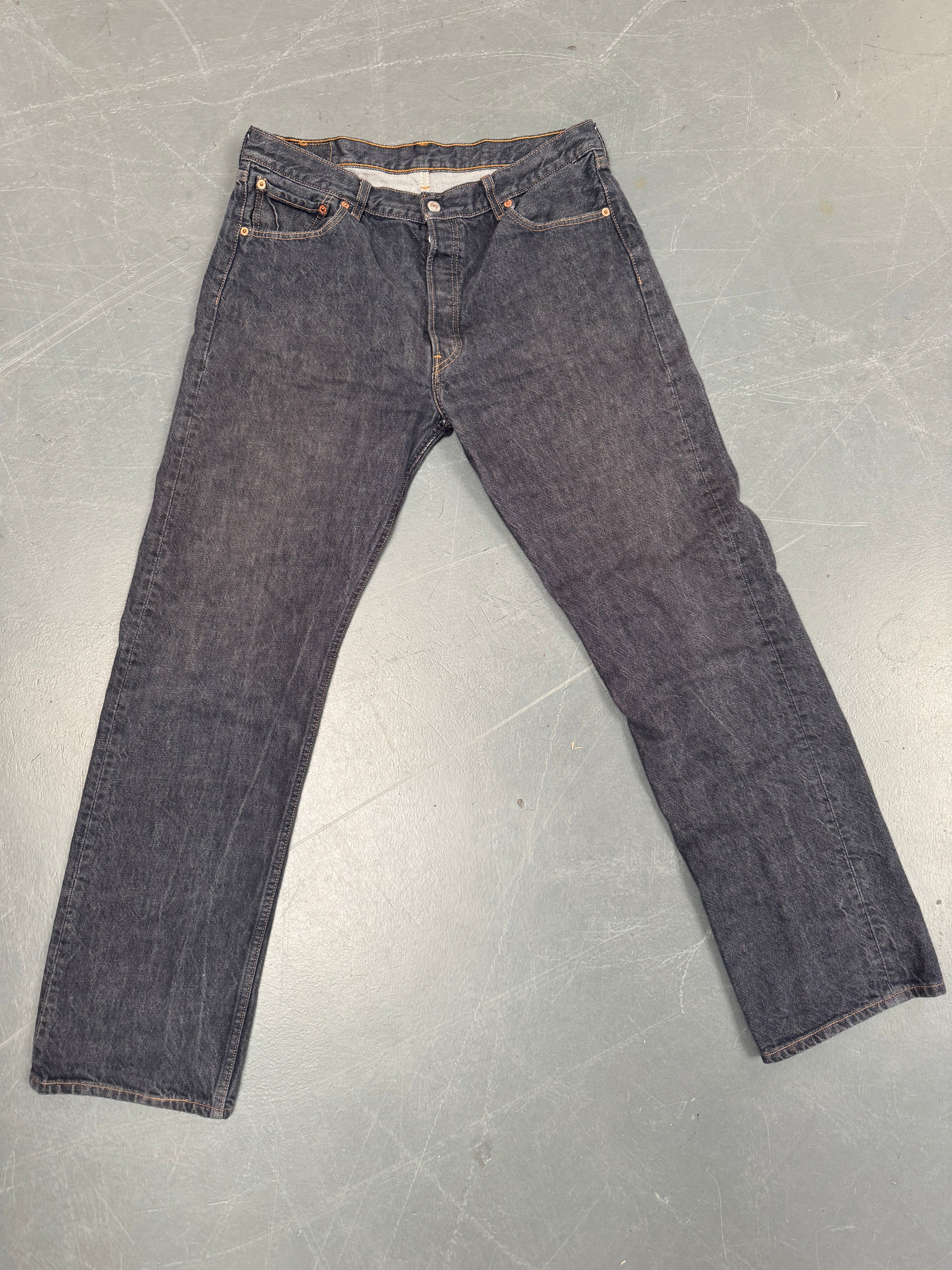 Mens Levis 501 Regular Fit Vintage Jean - W 33 L 32 - Slate Grey SL316